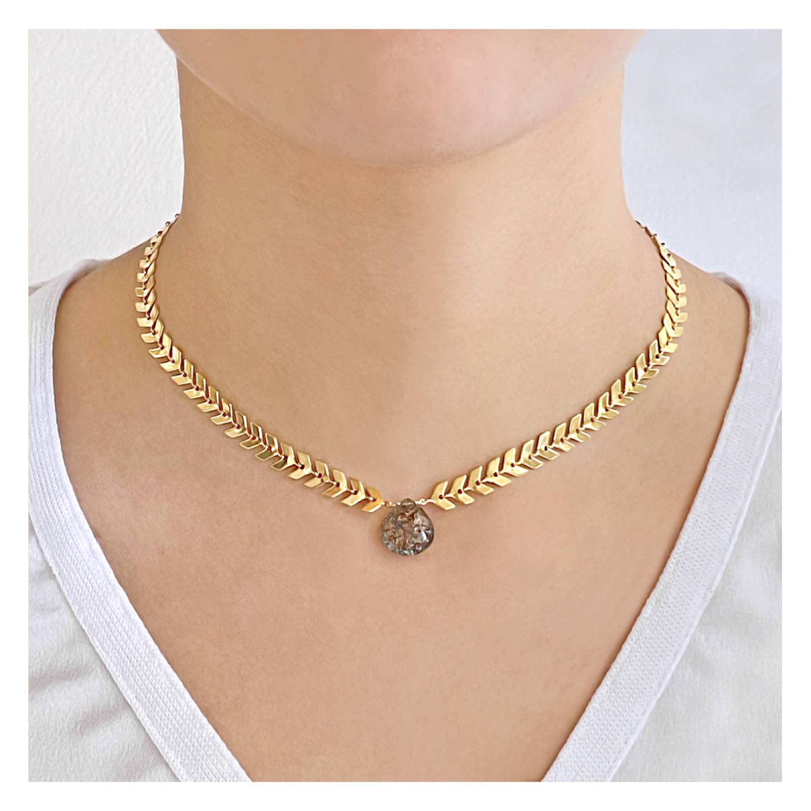 Collar Griego Cuarzo Rutilado