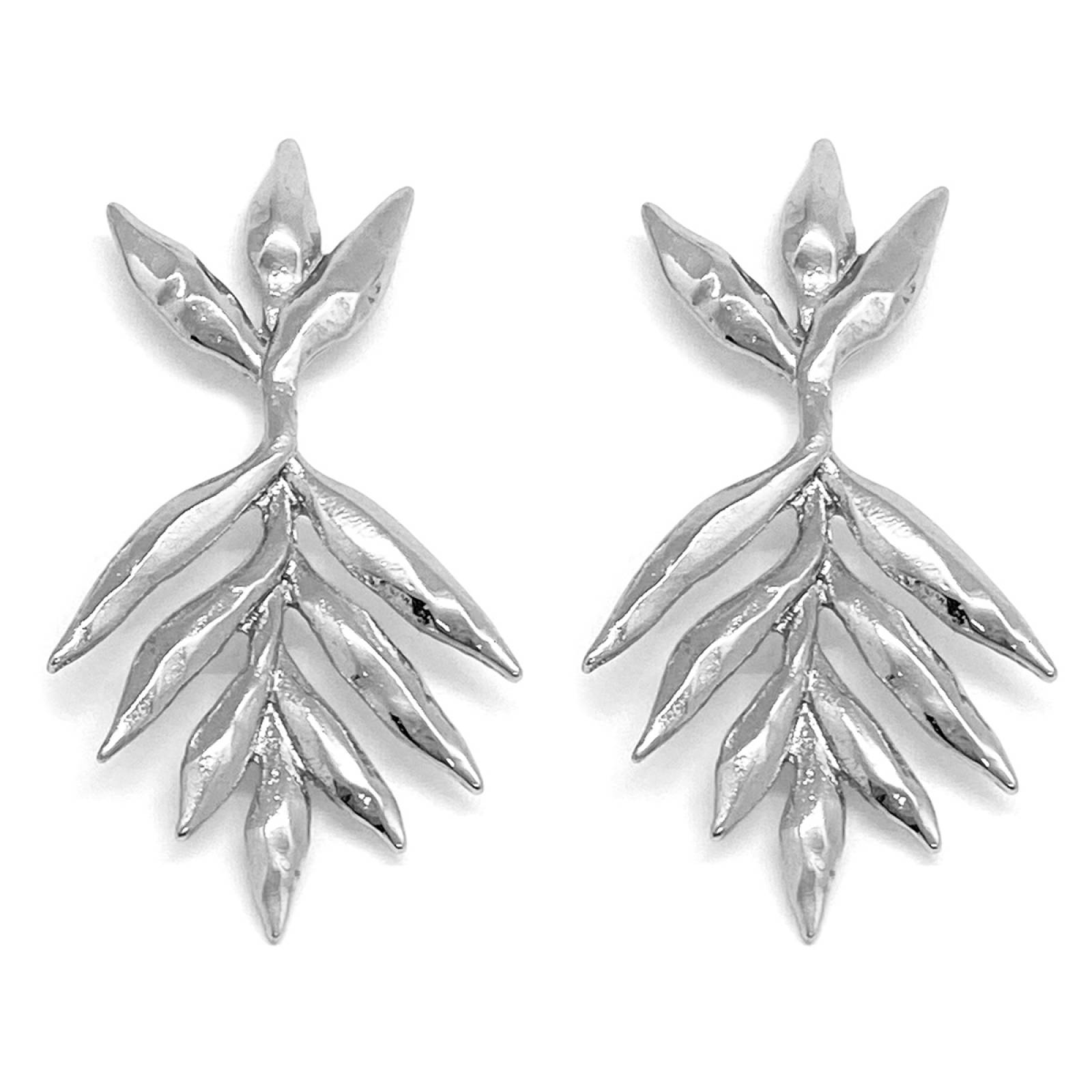 Aretes Palma Plateados