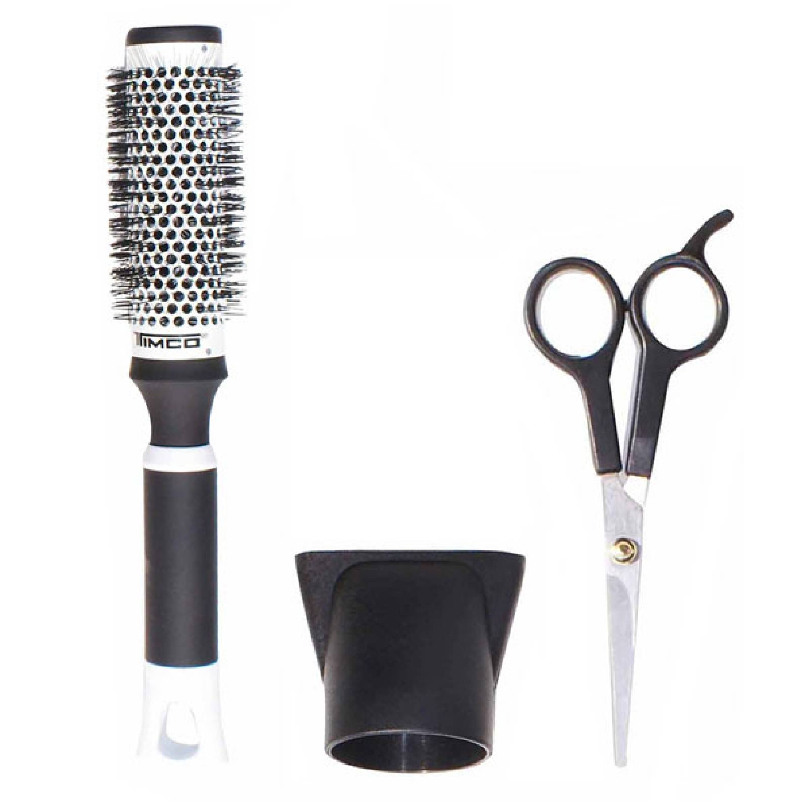 Combo Secadora Profesional, Tijeras y Cepillo Redondo Timco PQSM-1800