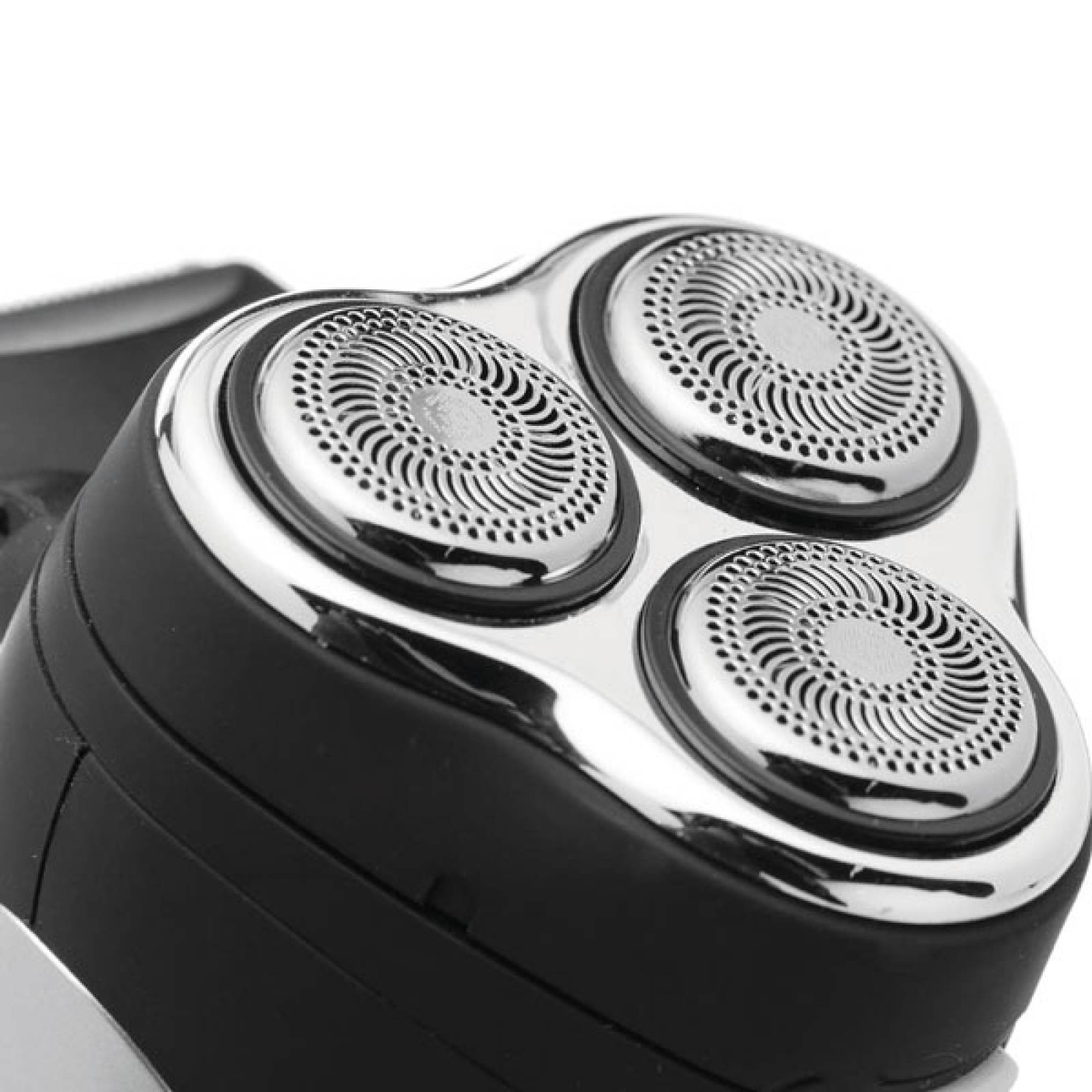 Rasuradora Eléctrica Recargable de 3 cabezas Flotantes Independientes, Corta Patillas Desplegable Timco BSK-9310