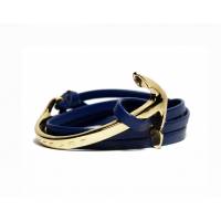 Curvy Anchor, Correa De Piel Azul Marino
