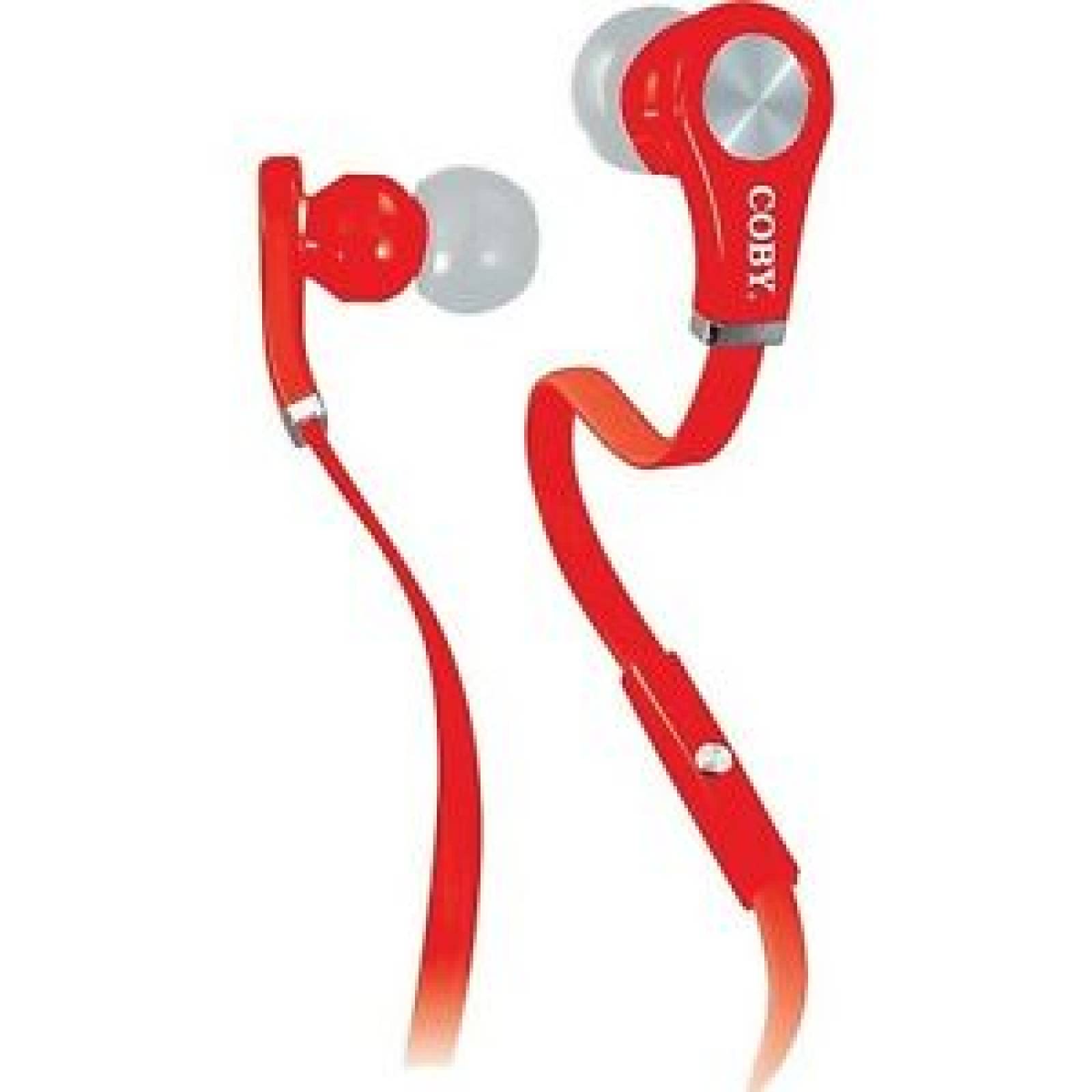Audifonos Coby In-Ear con microfono color rojo