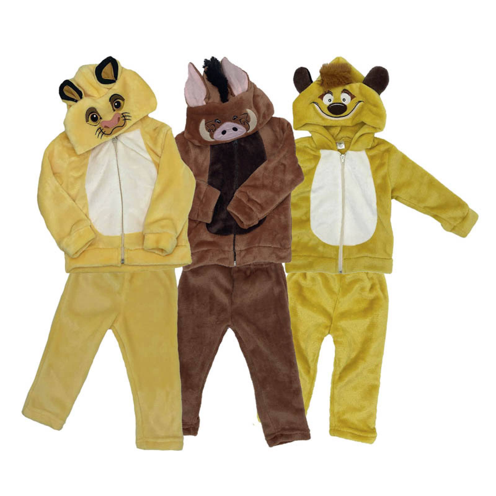 Paquete 3 Conjuntos con Gorro Bordado Disney Simba, Timon, Pumba