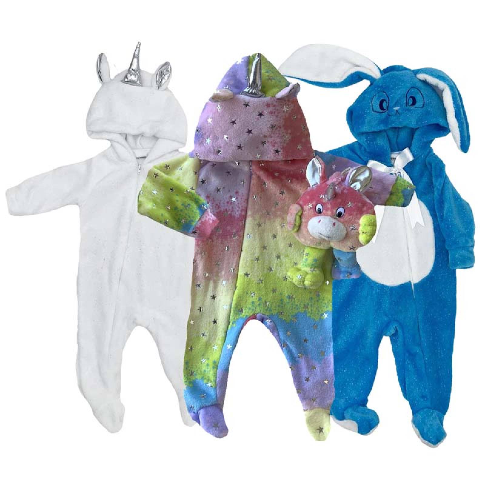 Paquete 3 Mamelucos Baby Kisses Unicornio