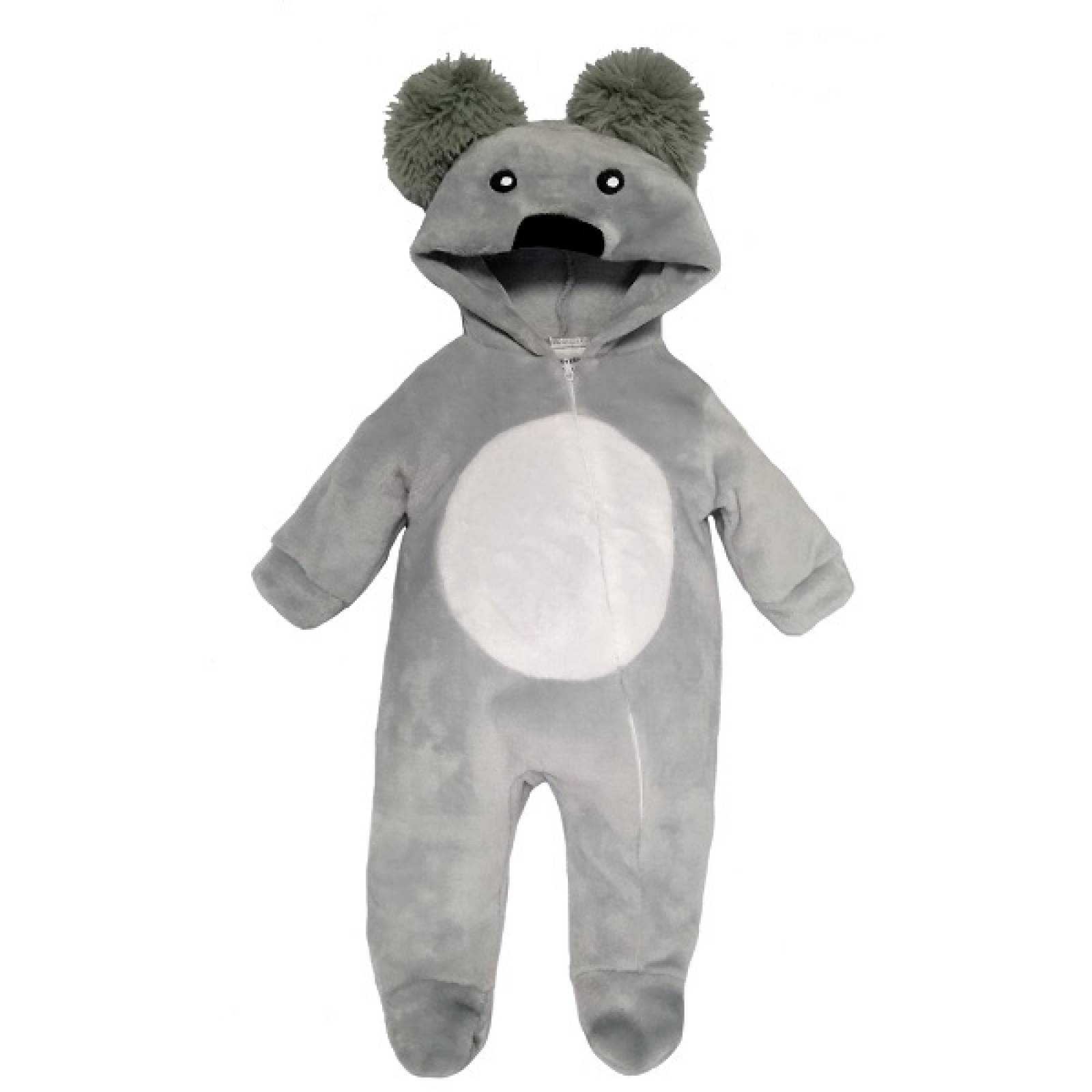 Kit 3 Mamelucos con Gorro Bordado Kiss Animalito Conejo, Monstruo, Koala