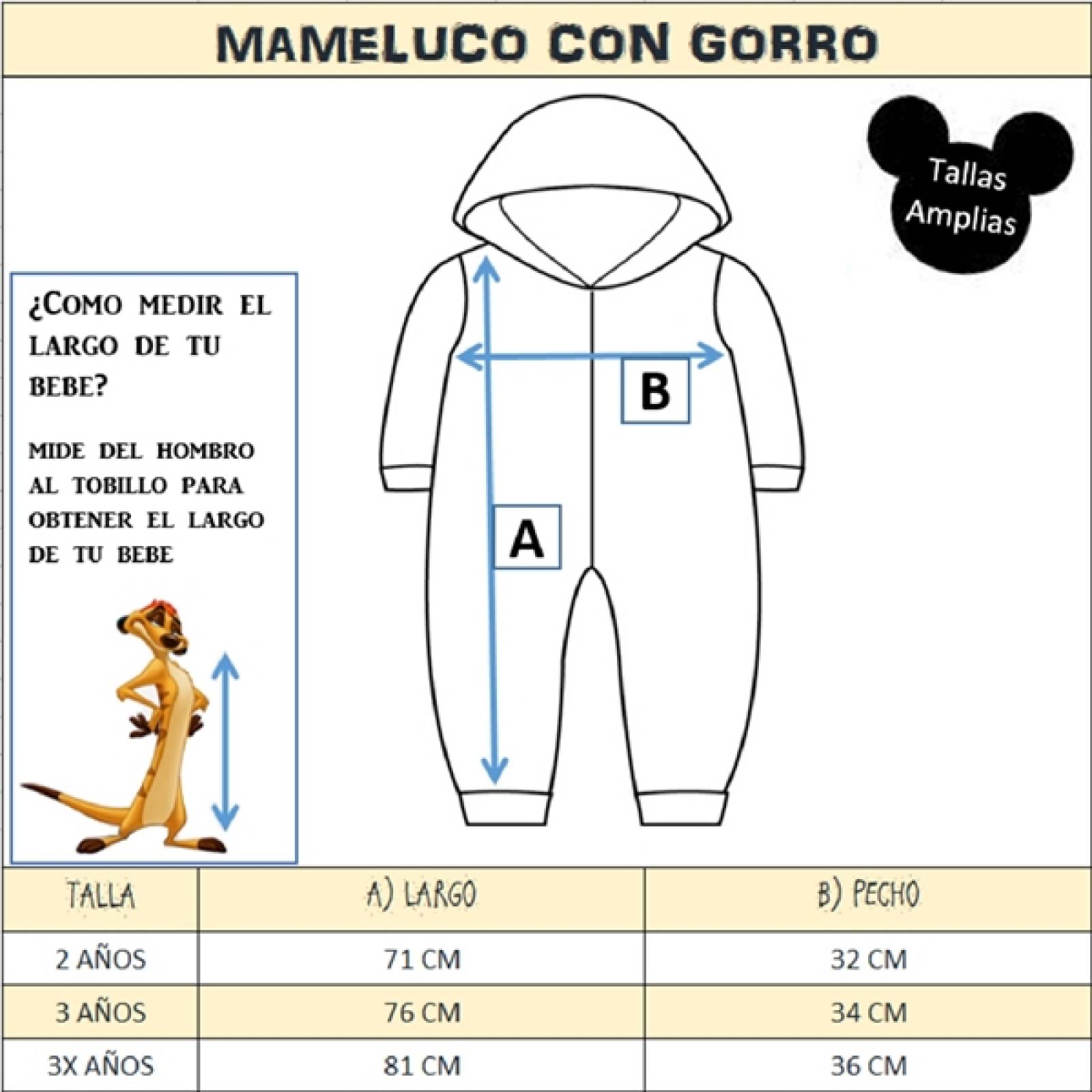 Kit 3 Mamelucos con Gorro Bordado sin Pie Disney Dale, Pluto, Pumba