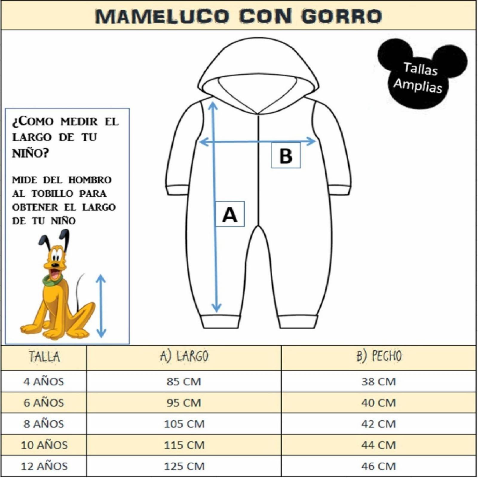 Mameluco Con Gorro Bordado Disney Mickey Mouse Niños 
