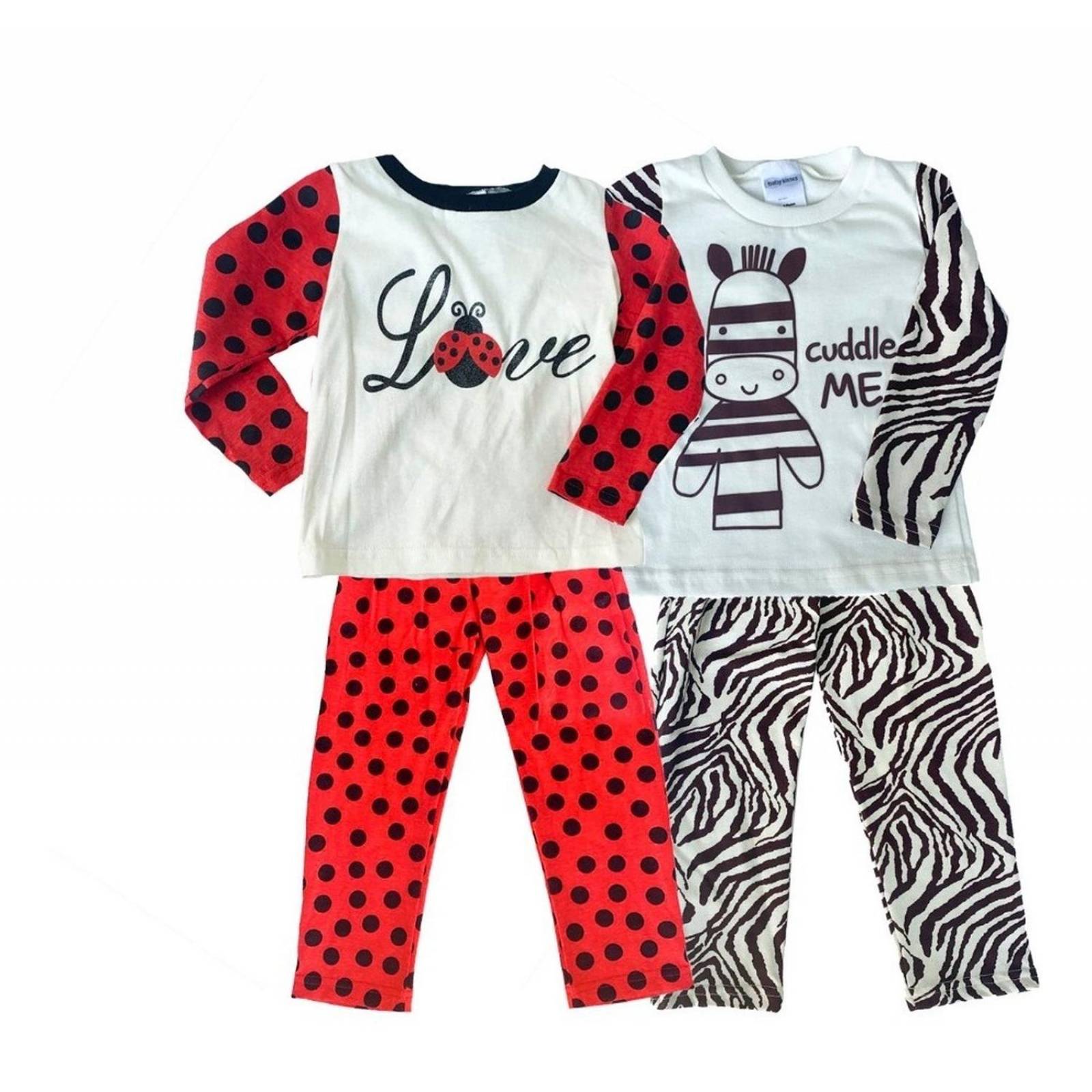 Kit 2 Pijamas Algodon Con Estampado Cebra Y Catarina 