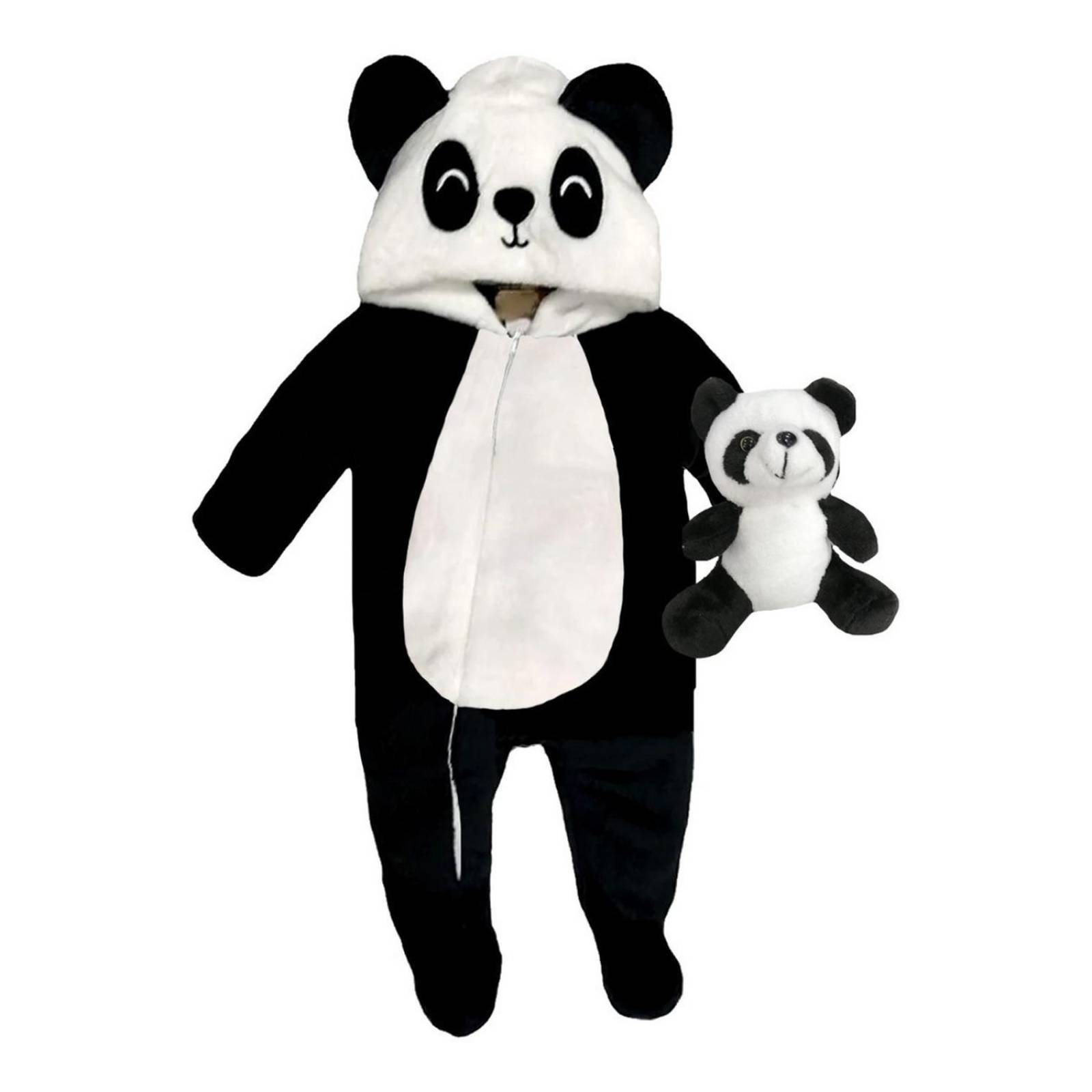 Mameluco Con Gorro Bordado Panda 