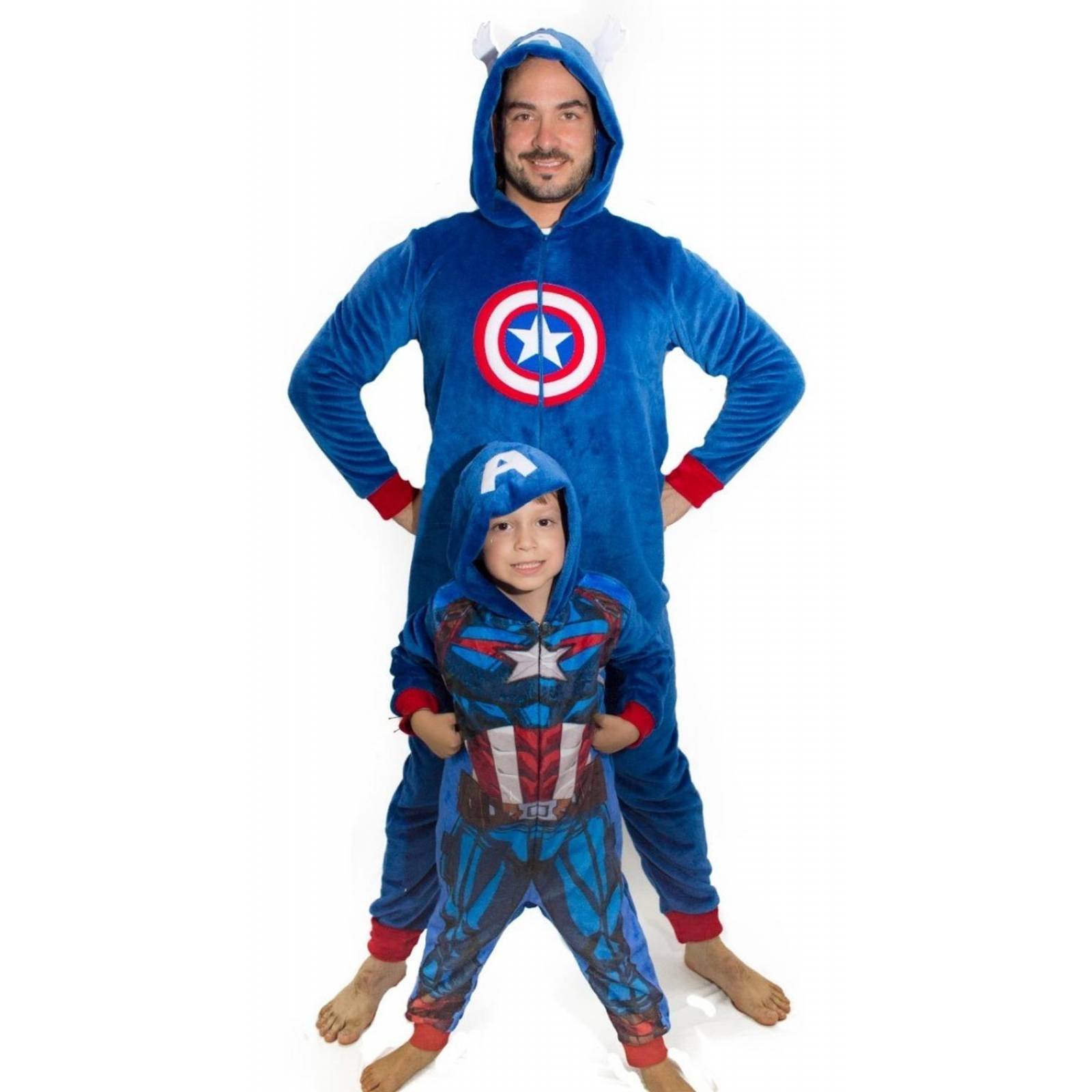 Mameluco Pijama De Capitan America Adulto Pijama Capitan America