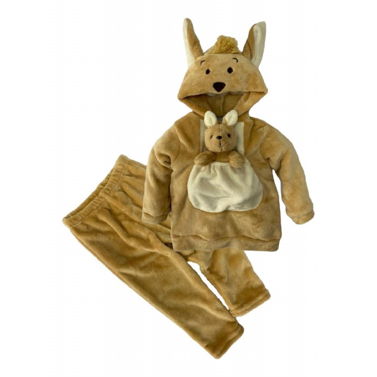 Conjunto Con Gorro Canguro Y Peluche 