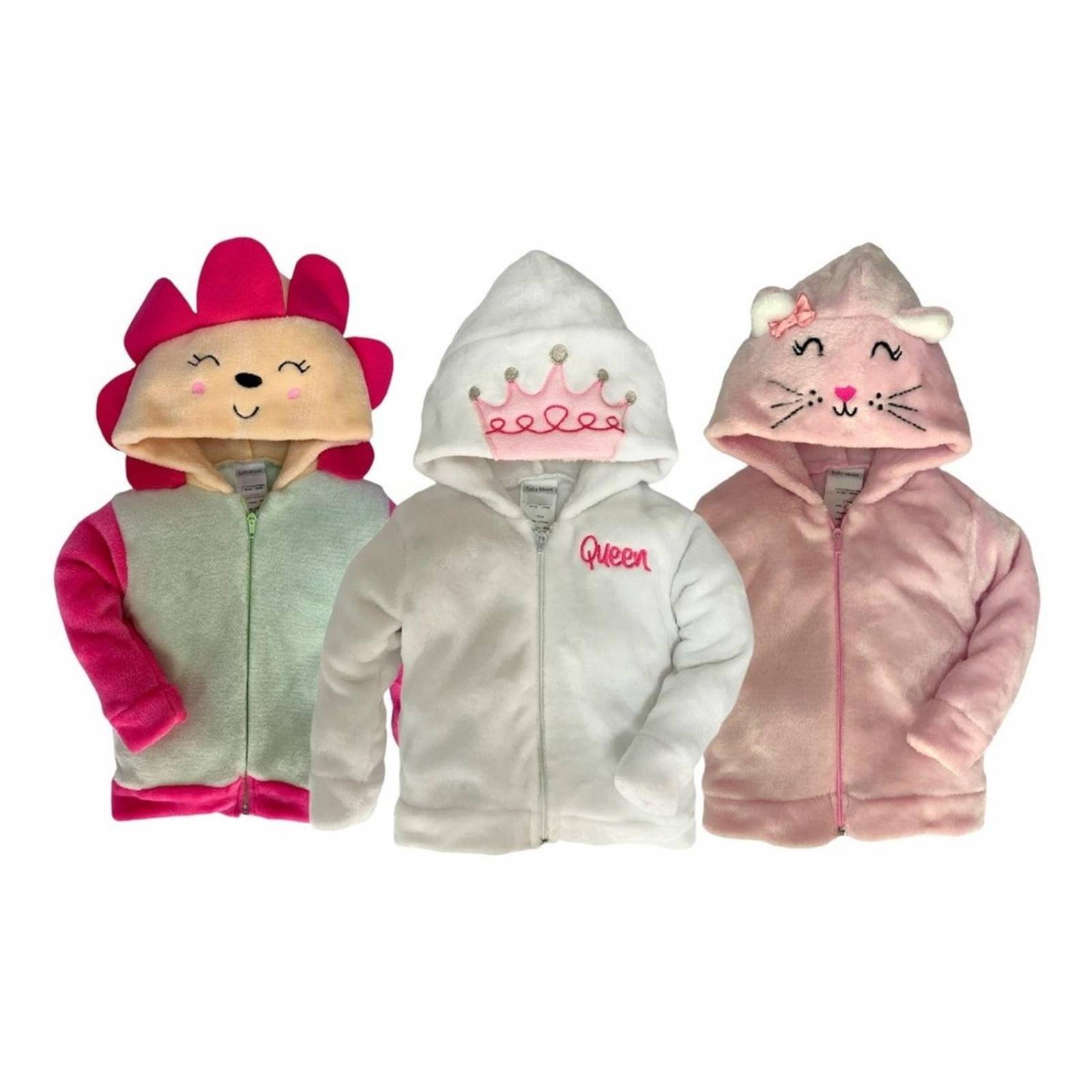 Kit 3 Chamarras Flor, Queen, Gatita A Precio De 2. 