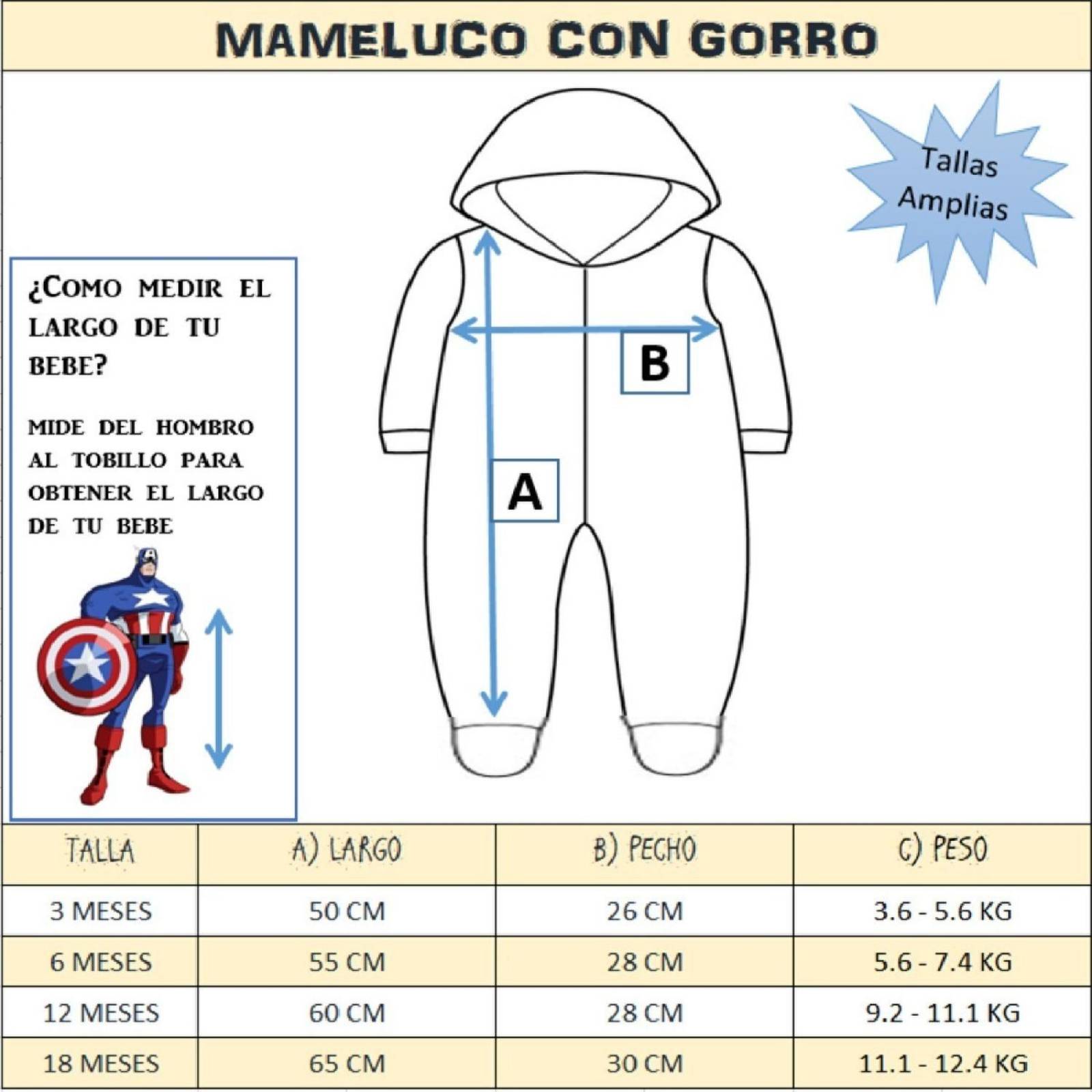 Mameluco Con Gorro Bordado Marvel Iron Man 