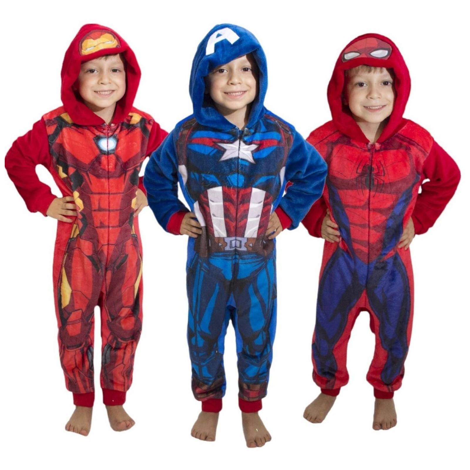 Kit 3 Mamelucos Marvel Spider-man, Capitán América, Iro-man 