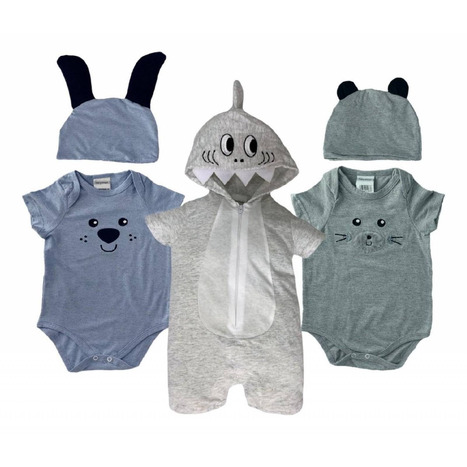 Kit 3 Pañaleros Kiss Algodon Perrito, Tiburón, Raton .