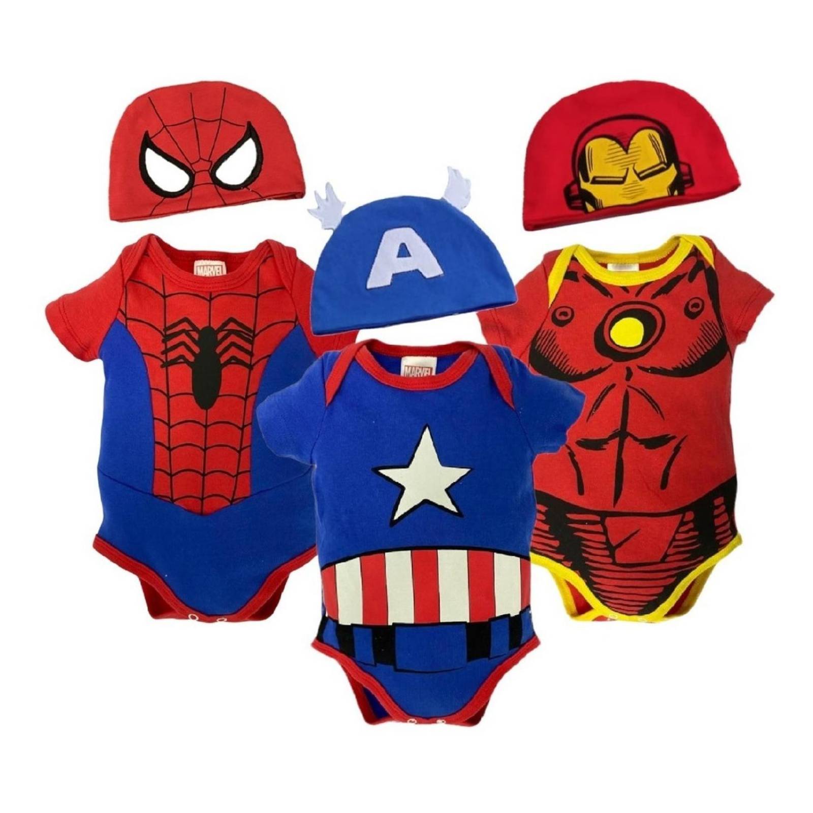 Kit 3 Pañaleros Marvel Capitán America, Spiderman, Ironman 