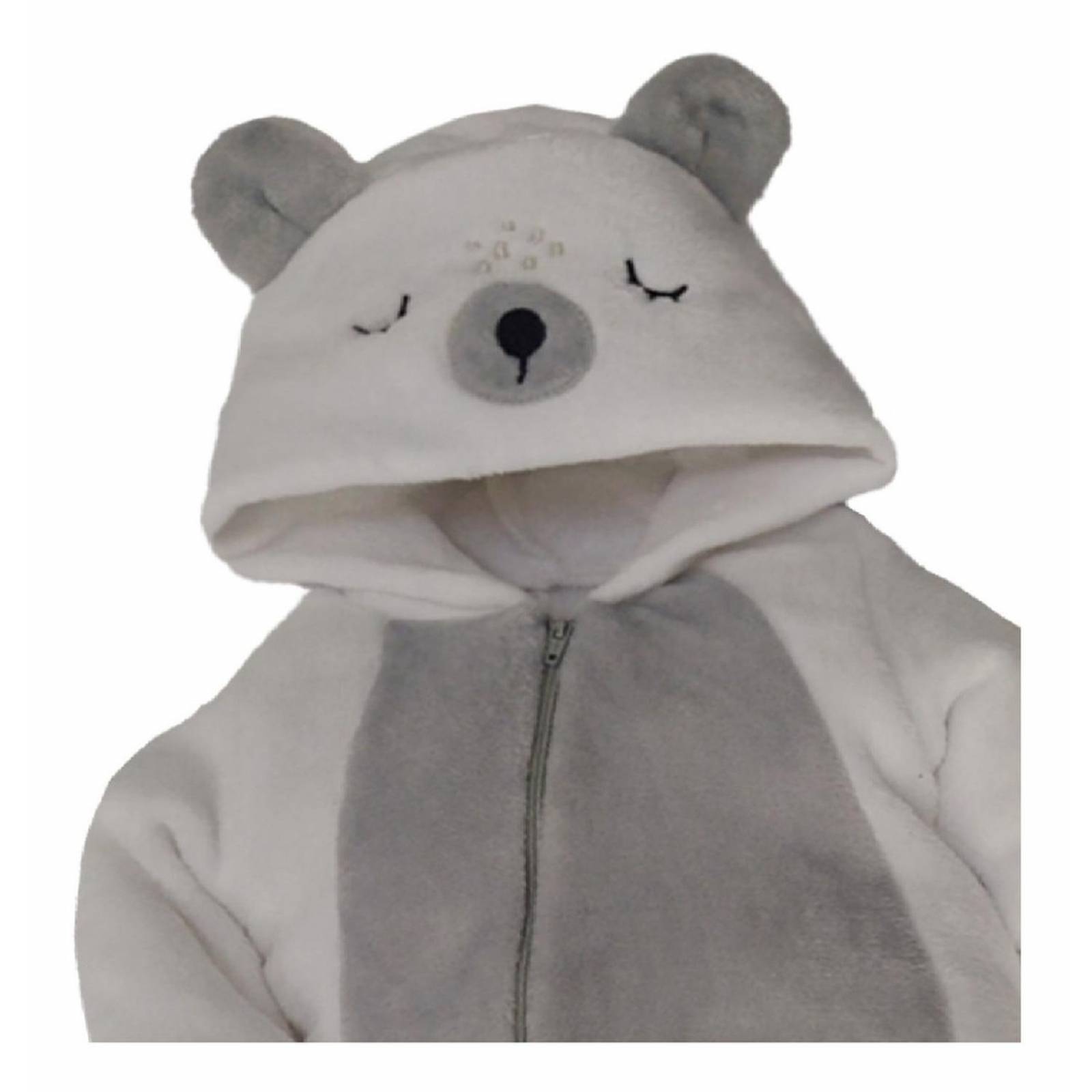Mameluco Baby Kiss Con Gorro Bordado Oso Dormilon 