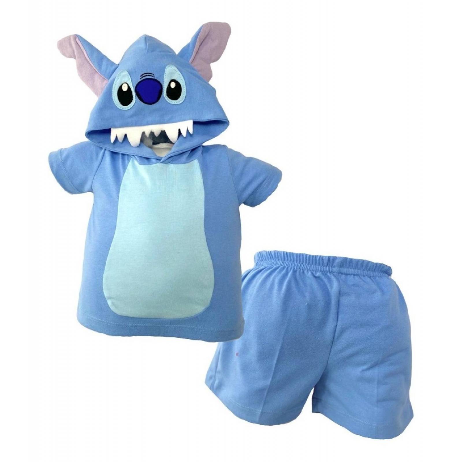 Conjunto Algodón Short Y Playera Stitch Disney 