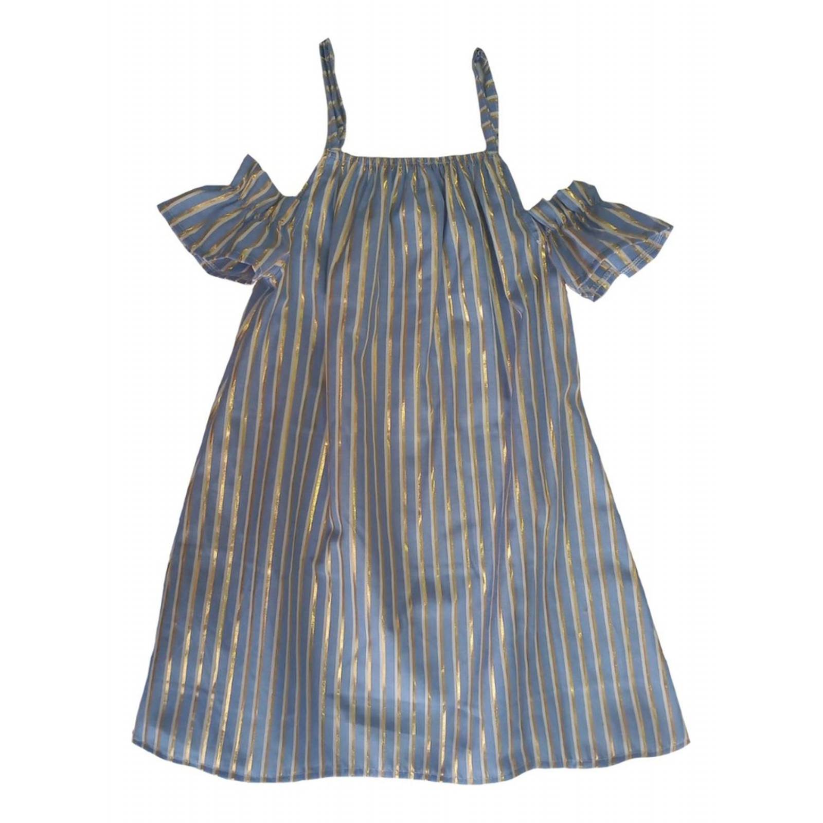 Vestido Blanco Con Dorado Bebes 