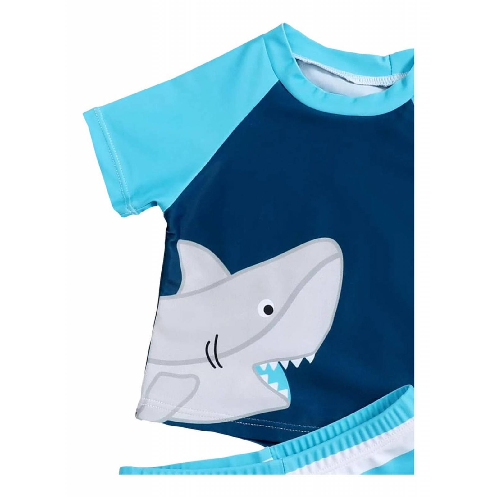 Traje De Baño De 2 Piezas Tiburón, Playera Y Short 