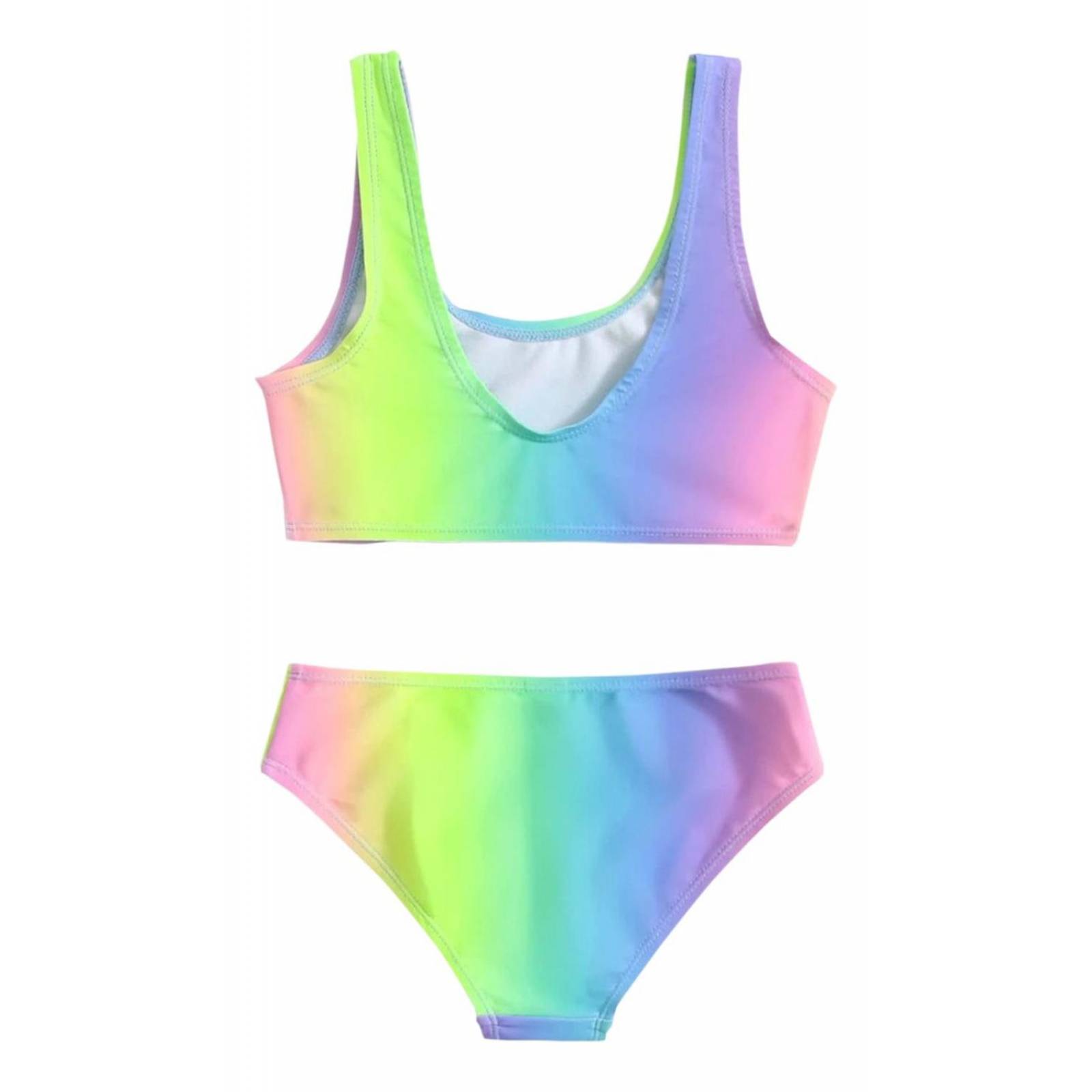 Traje De Baño, Bikini De 2 Piezas Para Niña Arcoíris 