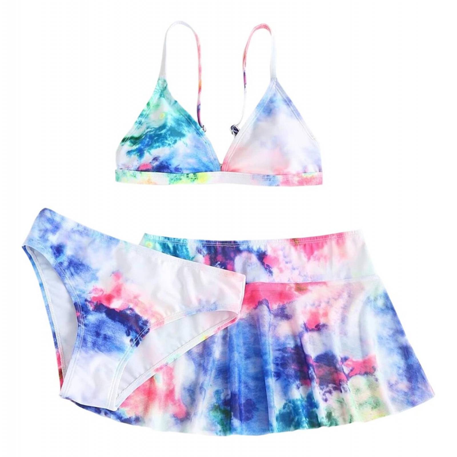 Traje De Baño De 2 Piezas Conjunto De Bikini Tie-dye 