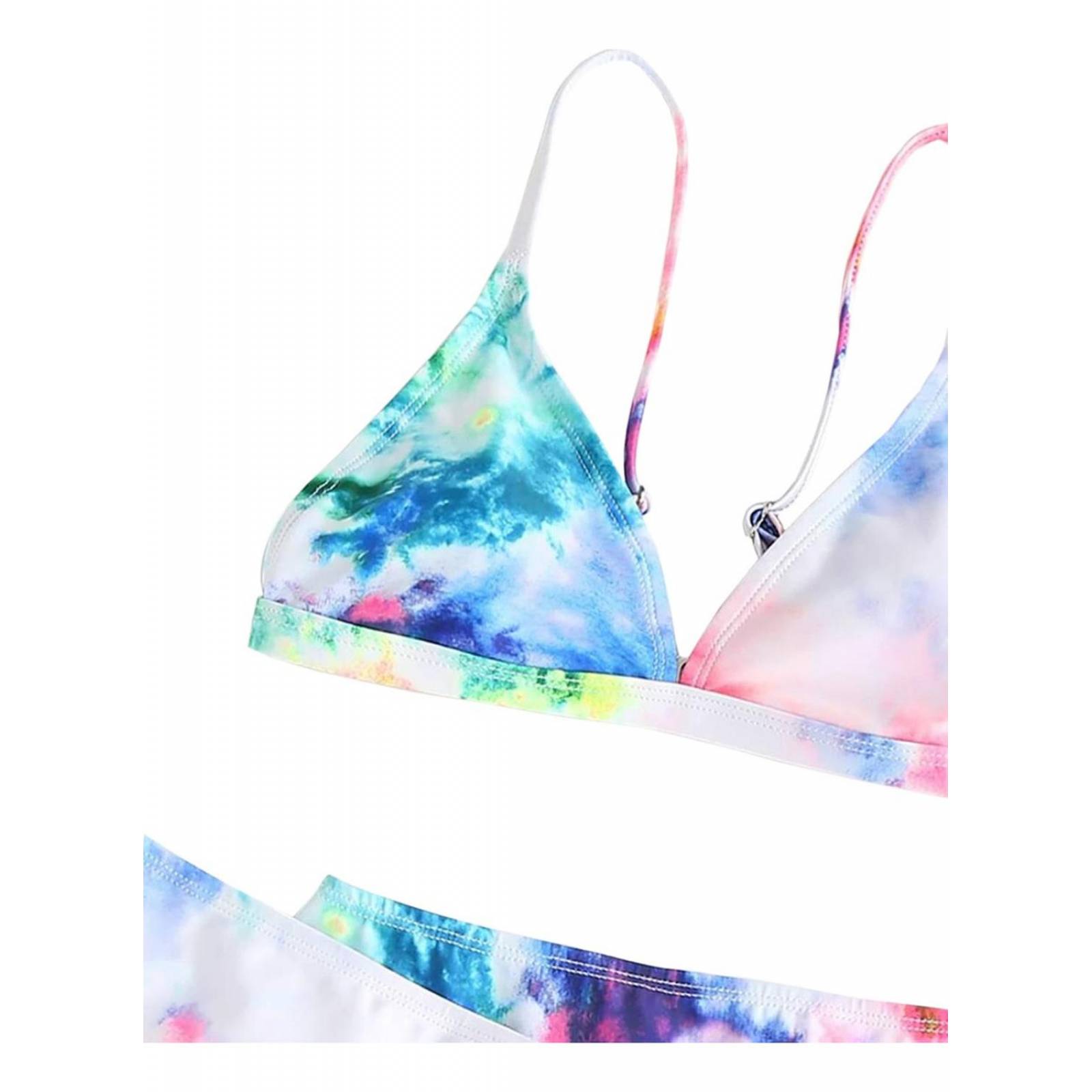 Traje De Baño De 2 Piezas Conjunto De Bikini Tie-dye 