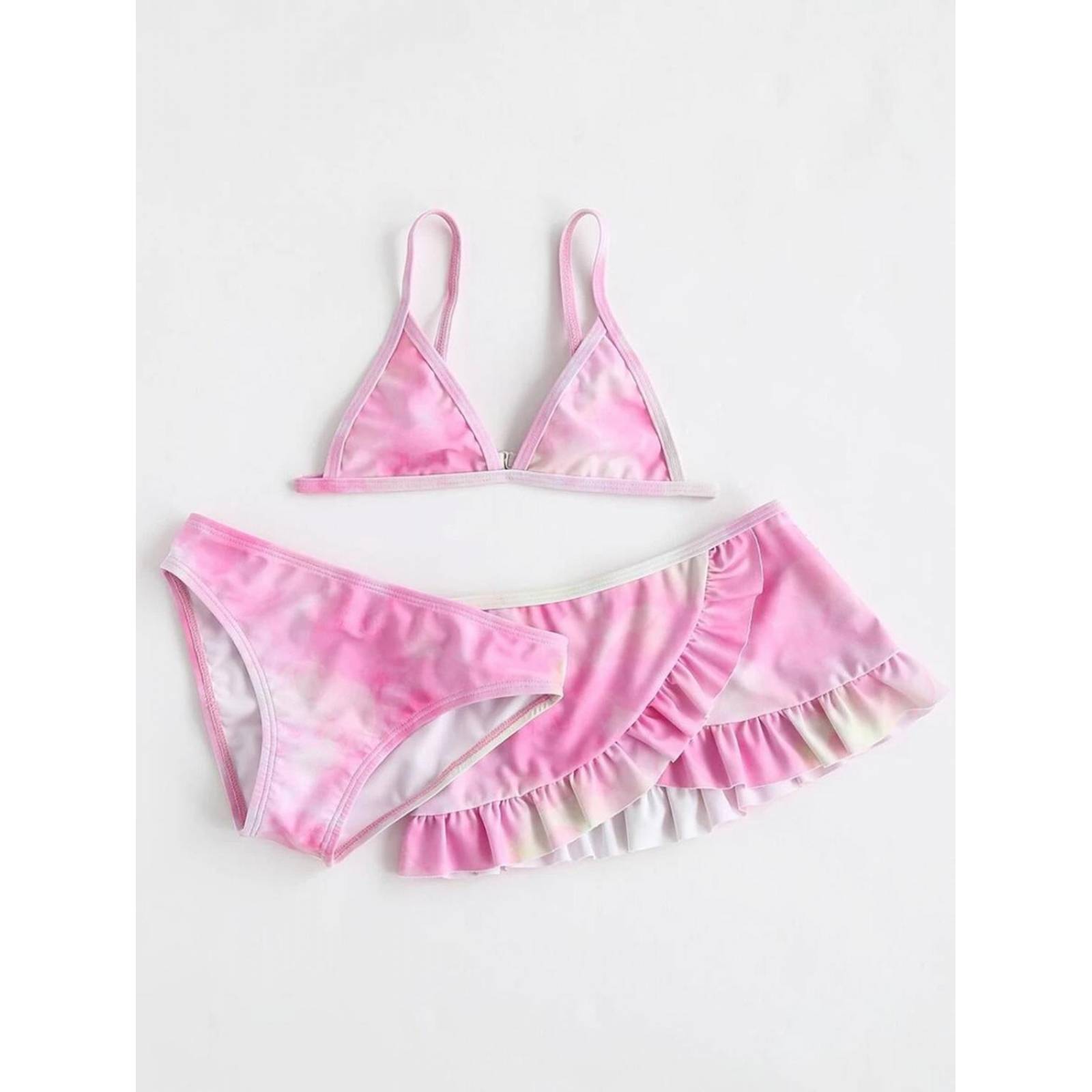 Conjunto De Traje De Baño De 3 Piezas Bikini Y Falda 