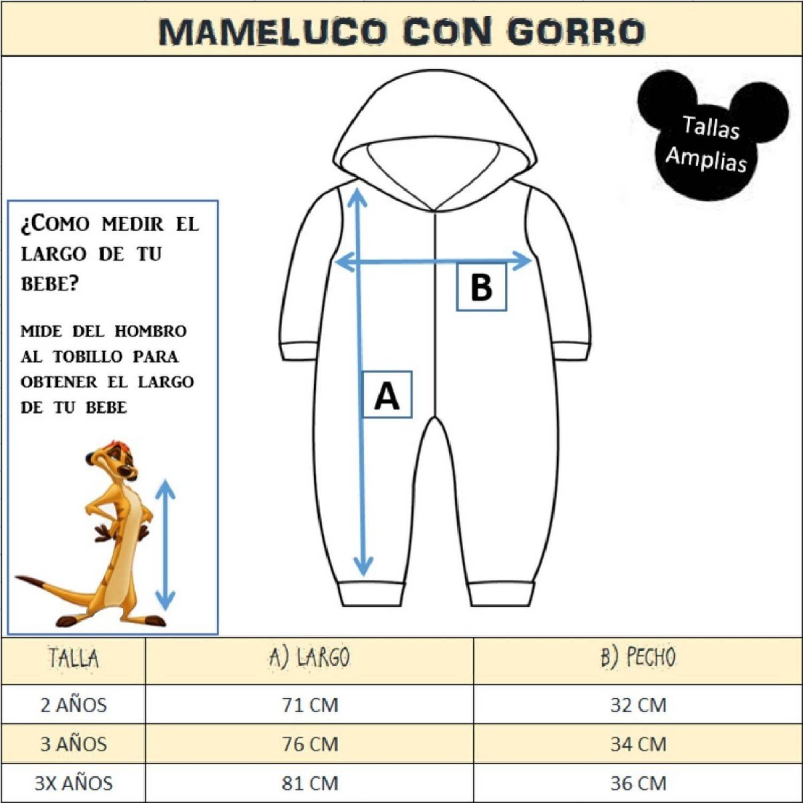 Mameluco Con Gorro Bordado Disney Monsters Sulley 