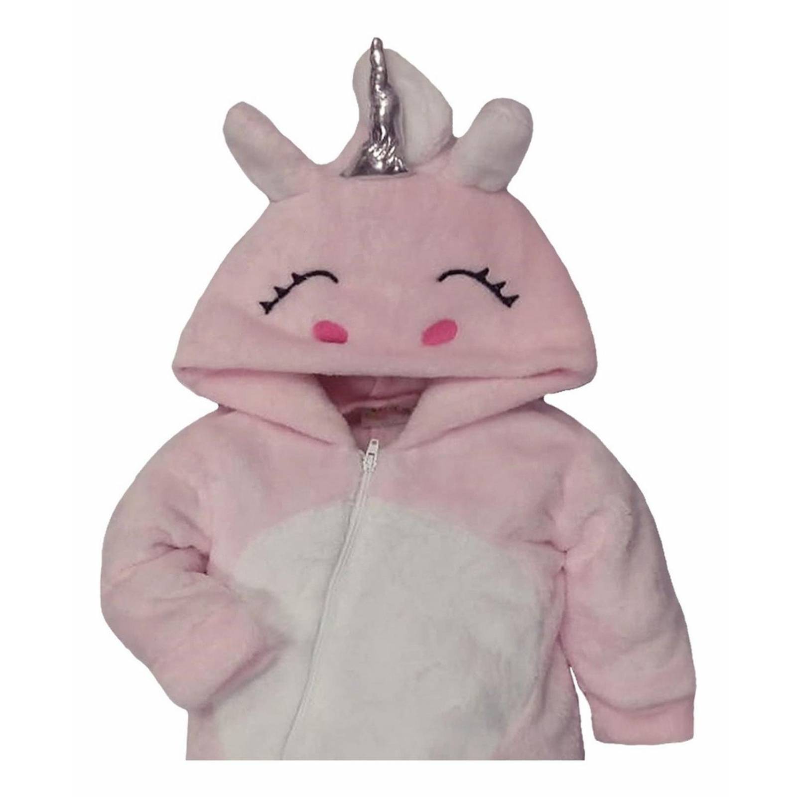 Mameluco Con Gorro Bordado Unicornio Rosa 