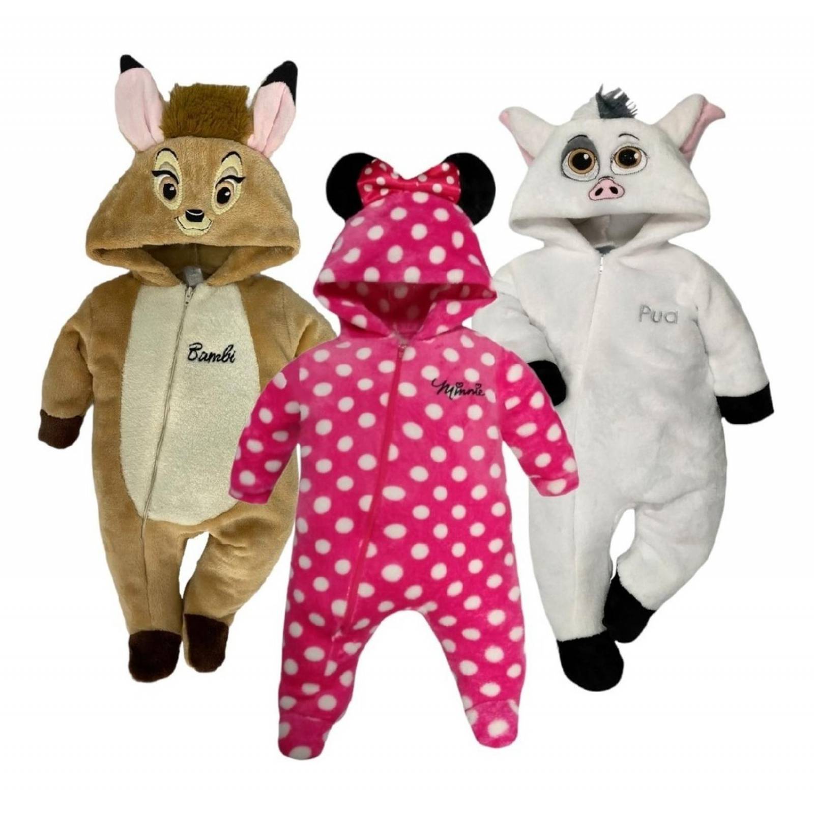 Kit 3 Mamelucos Disney Bambi Minnie Pua A Precio De 2