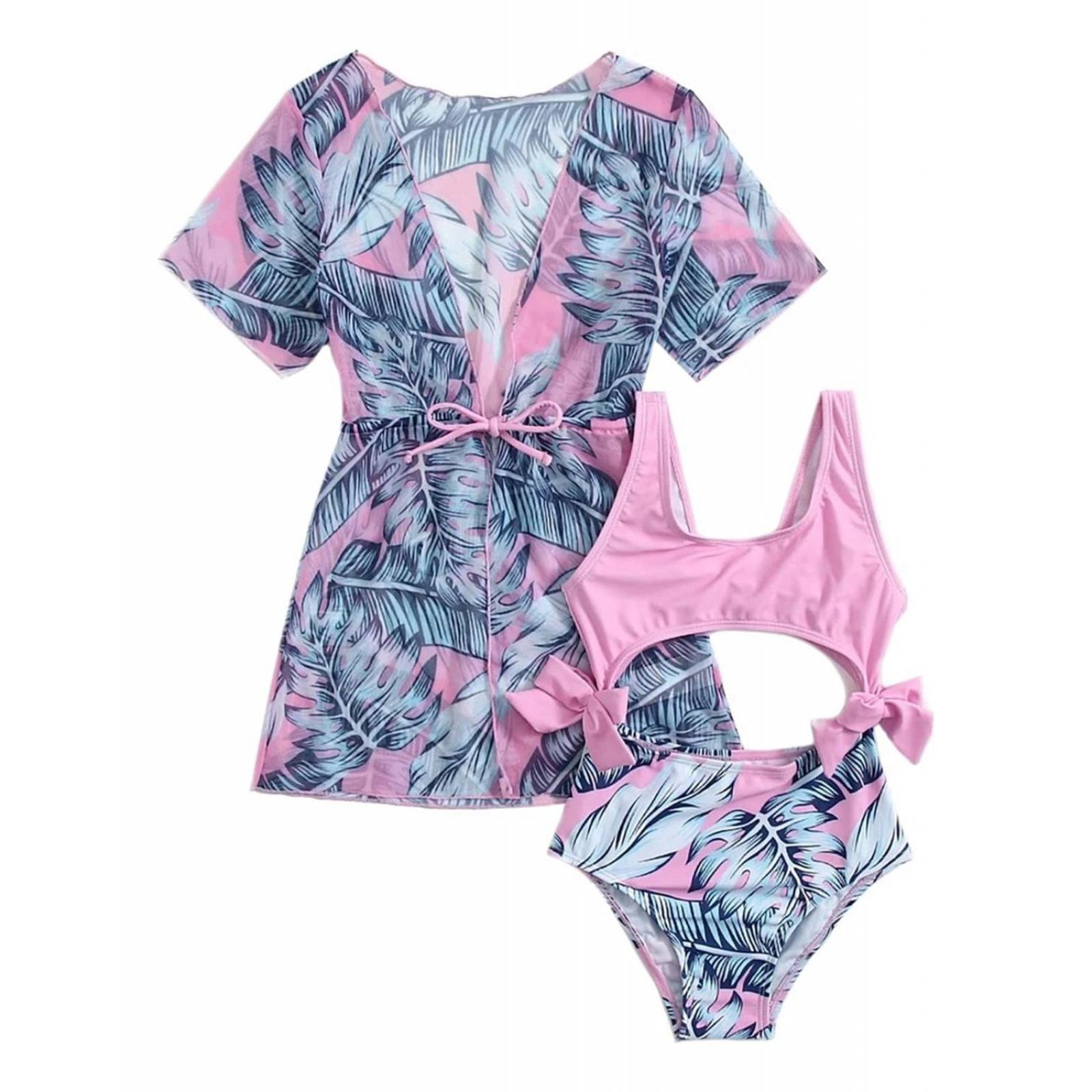 Traje De Baño Y Kimono Para Niña 