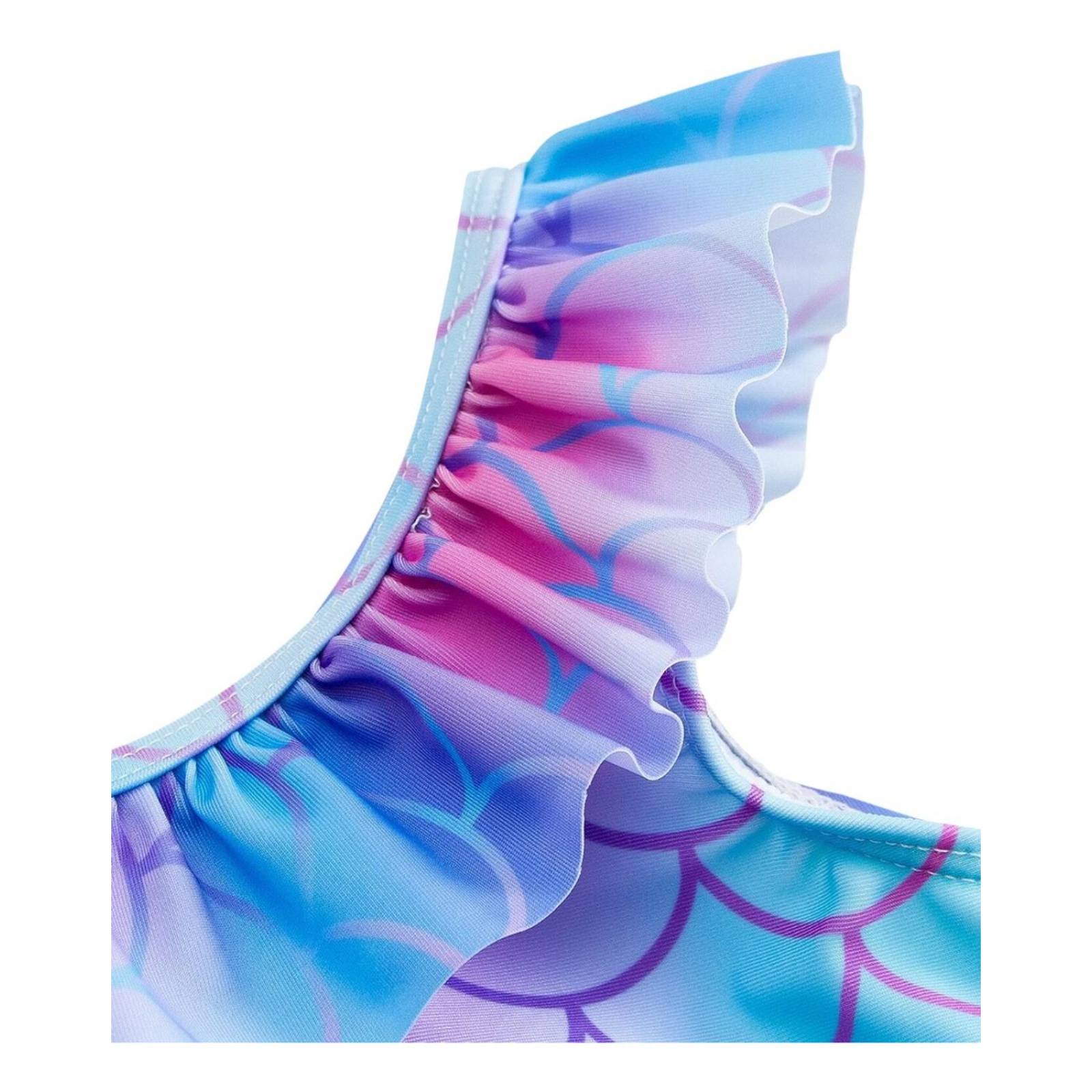 Traje De Baño Entero Para Niña Con Diseño De Escamas Sirena 