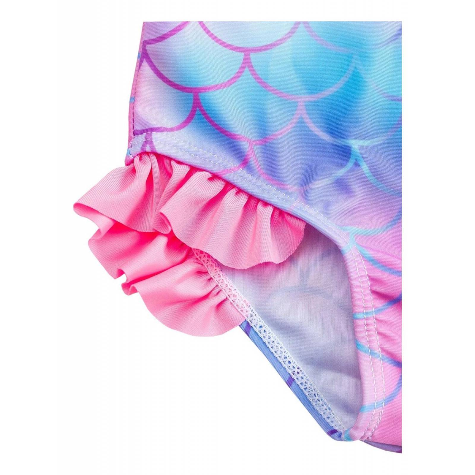 Traje De Baño Entero Para Niña Con Diseño De Escamas Sirena 