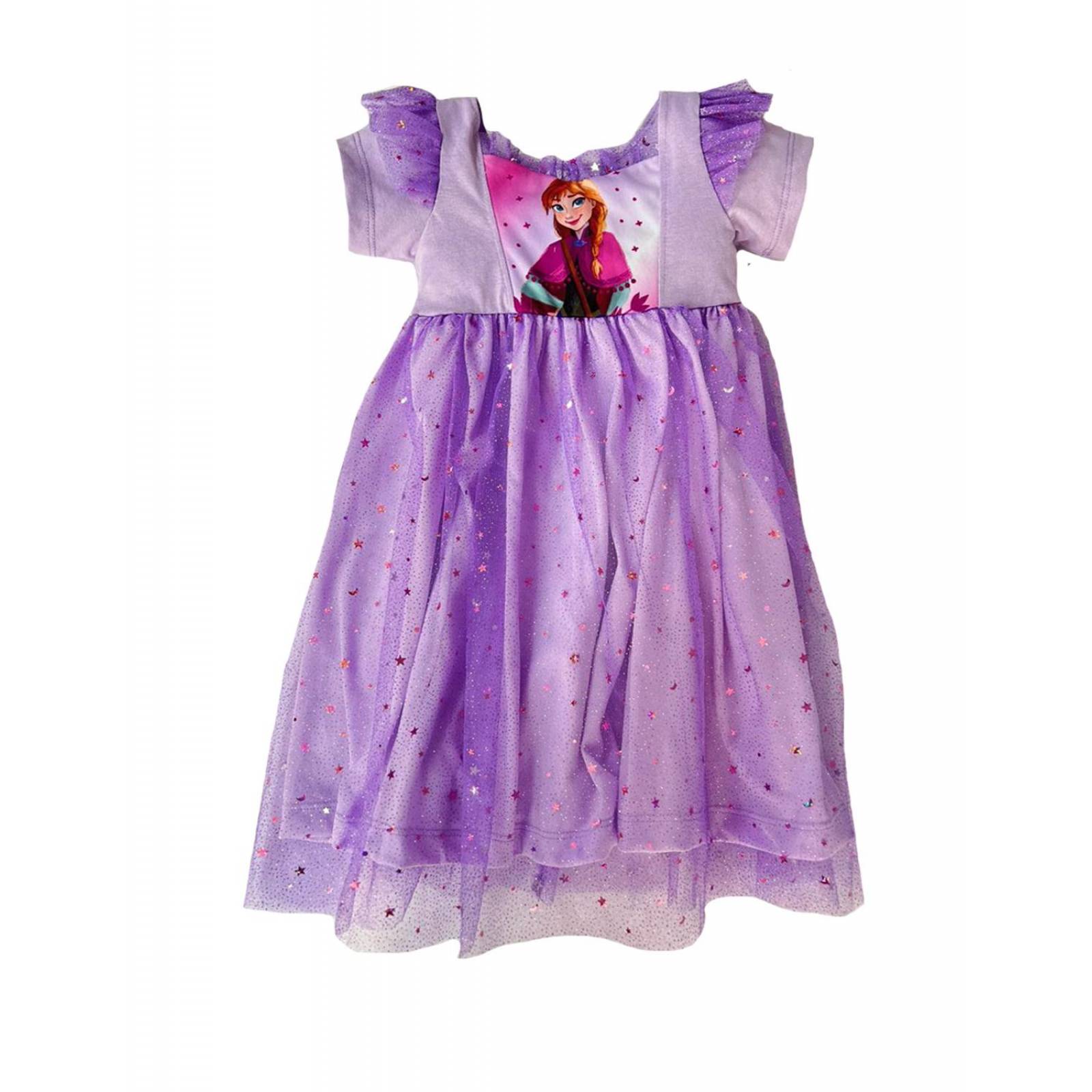 Vestido manga corta con sublimando enfrente Disney Anna 