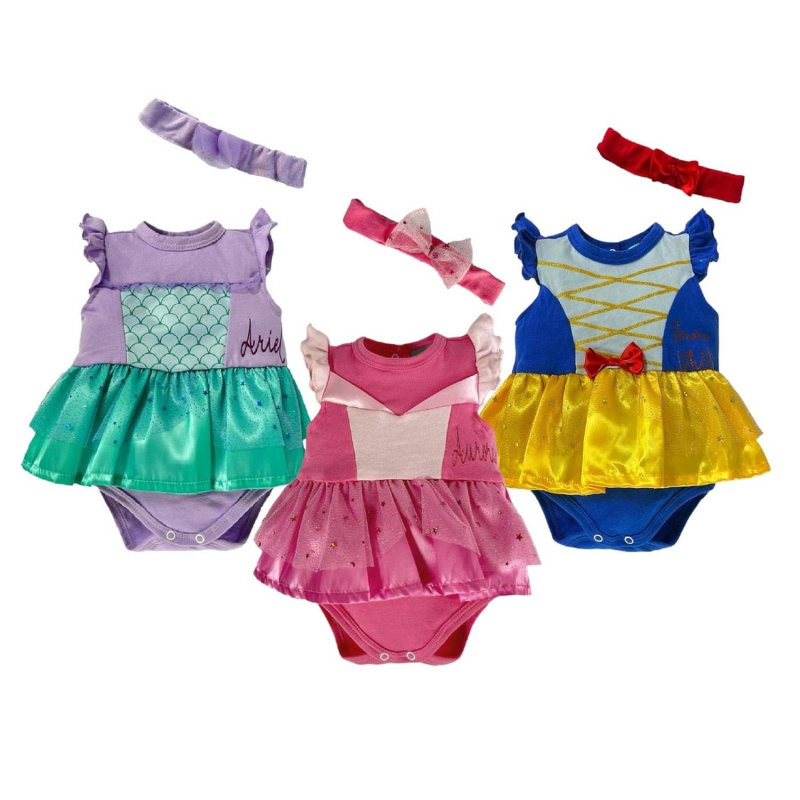 Kit 3 Pañaleros Ariel, Aurora, Blanca Nieves 