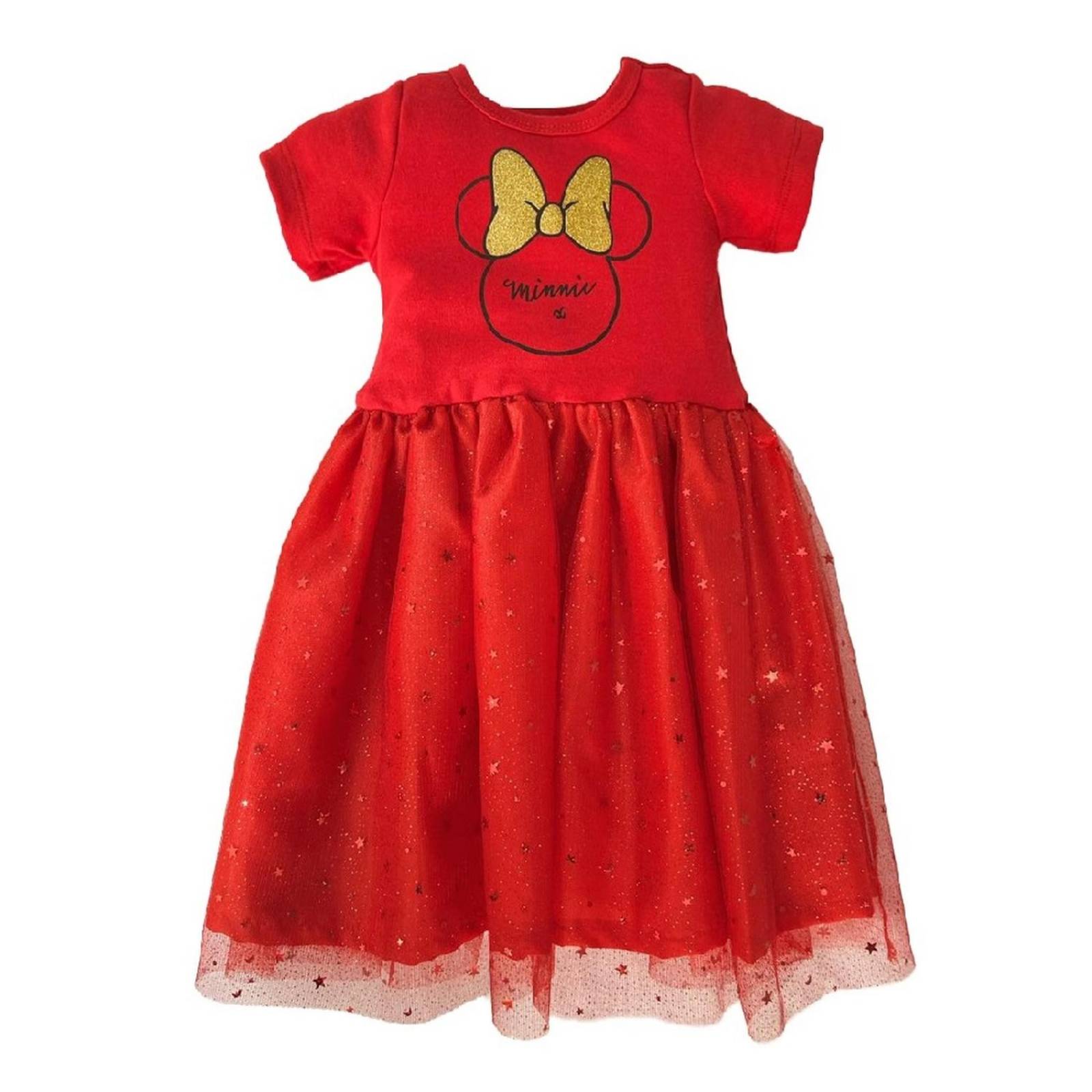 Kit 3 Vestidos Disney Minnie Rojo, Rosa, Negro 