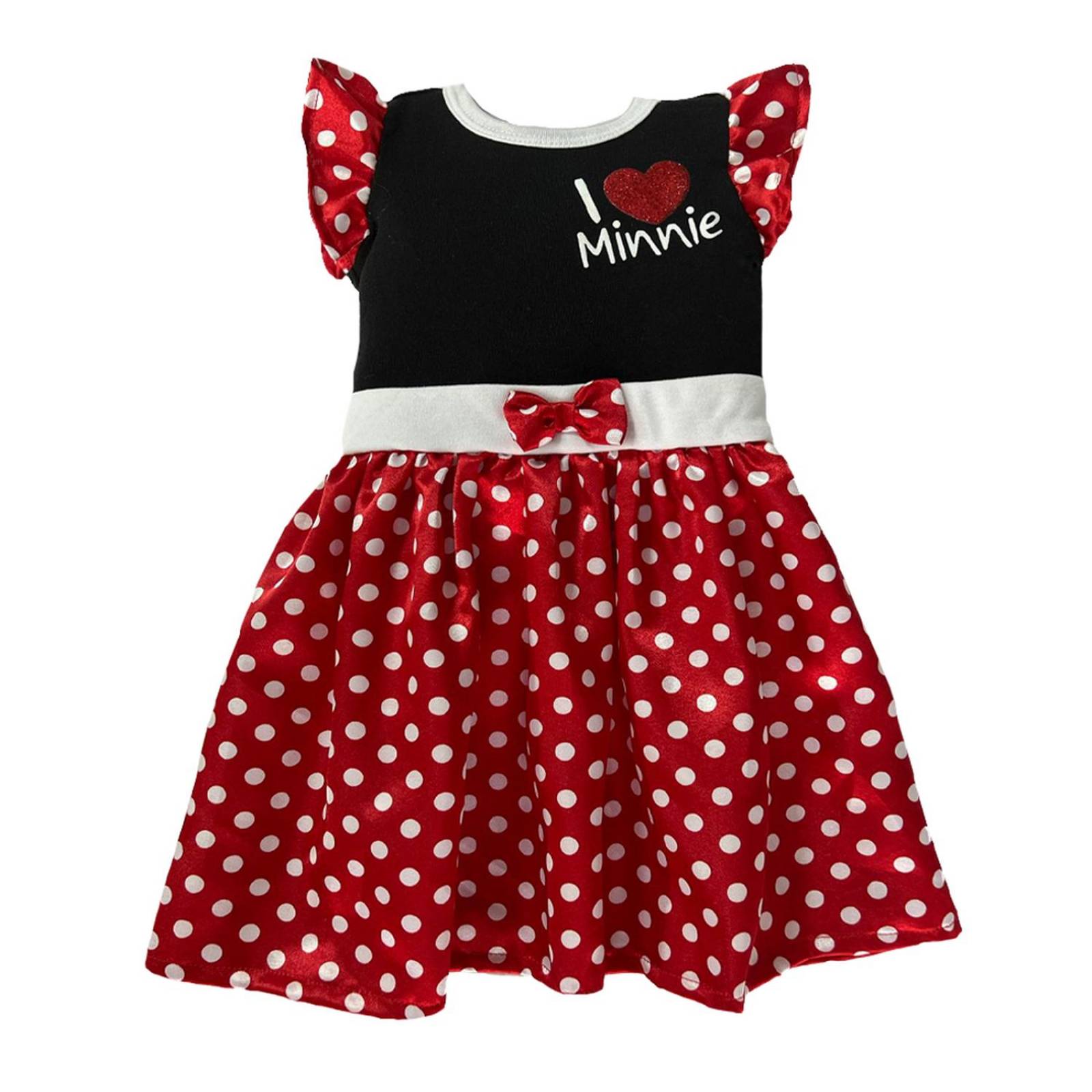 Kit 3 Vestidos Disney Minnie Rojo, Rosa, Negro 