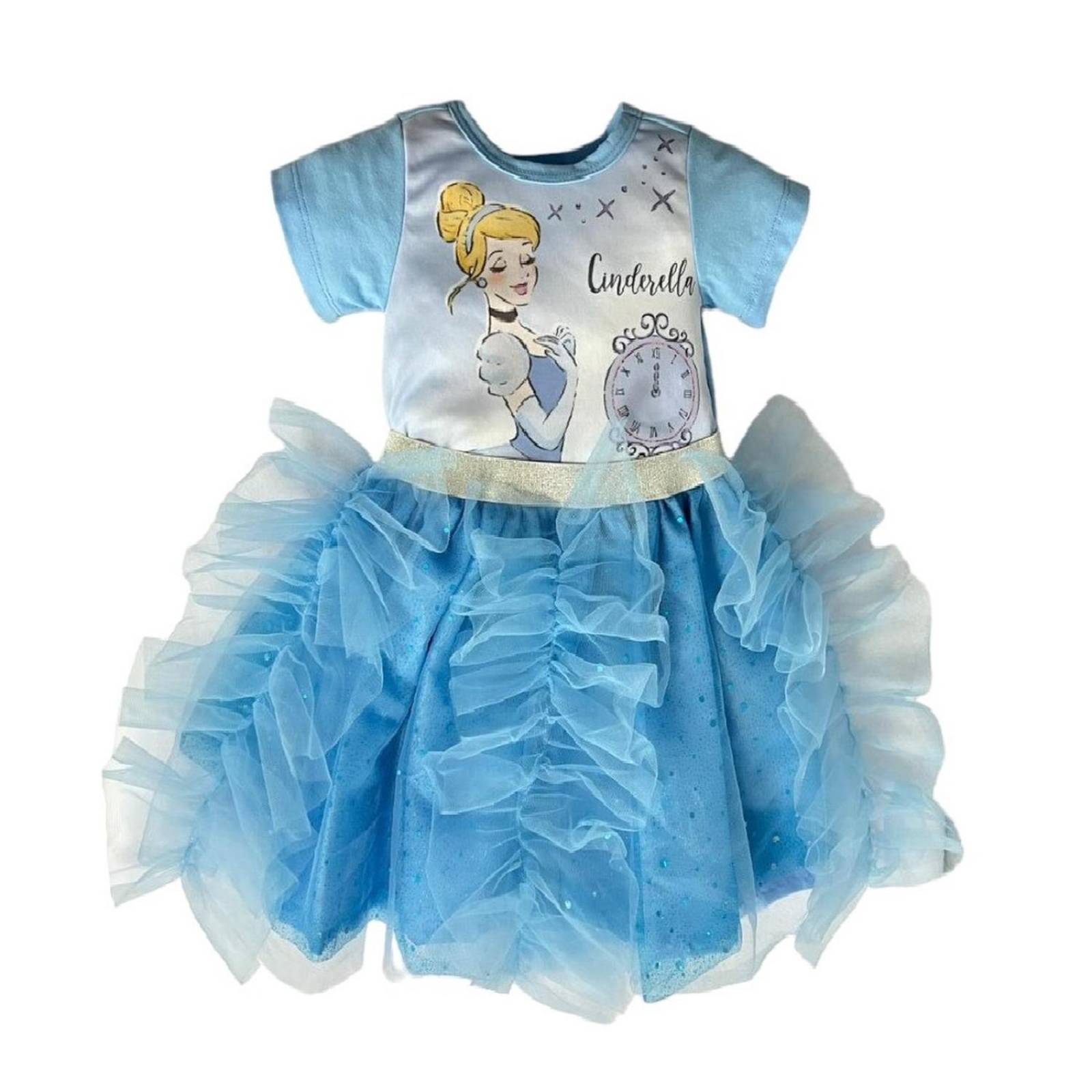 Kit 3 Vestidos Princesas Disney Cenicienta, Ariel, Bella 