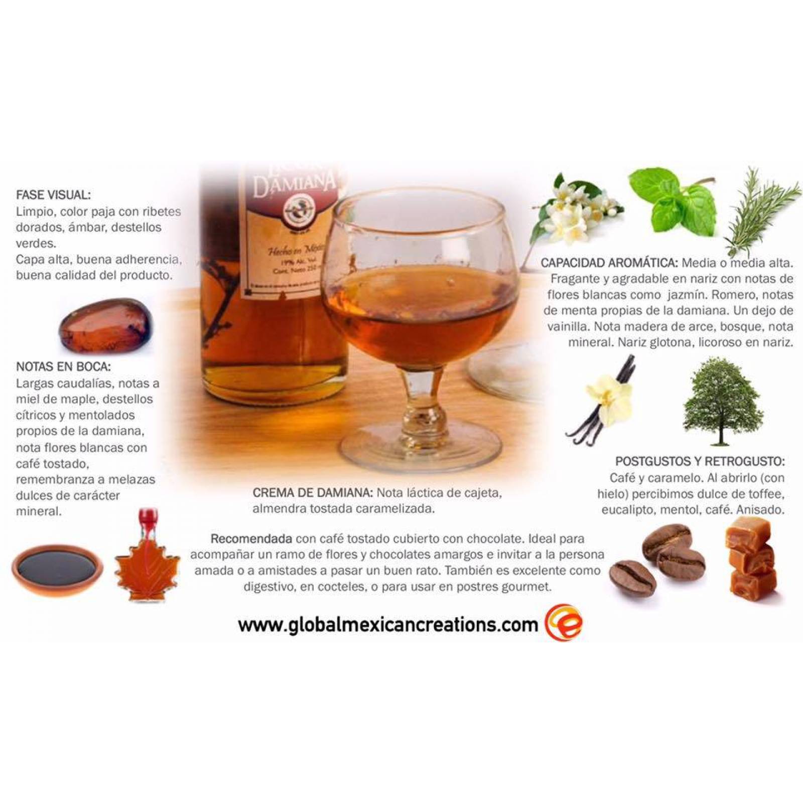 Caja De 12 Botellas De Licor De Damiana Artesanal Gourmet De Baja California Sur