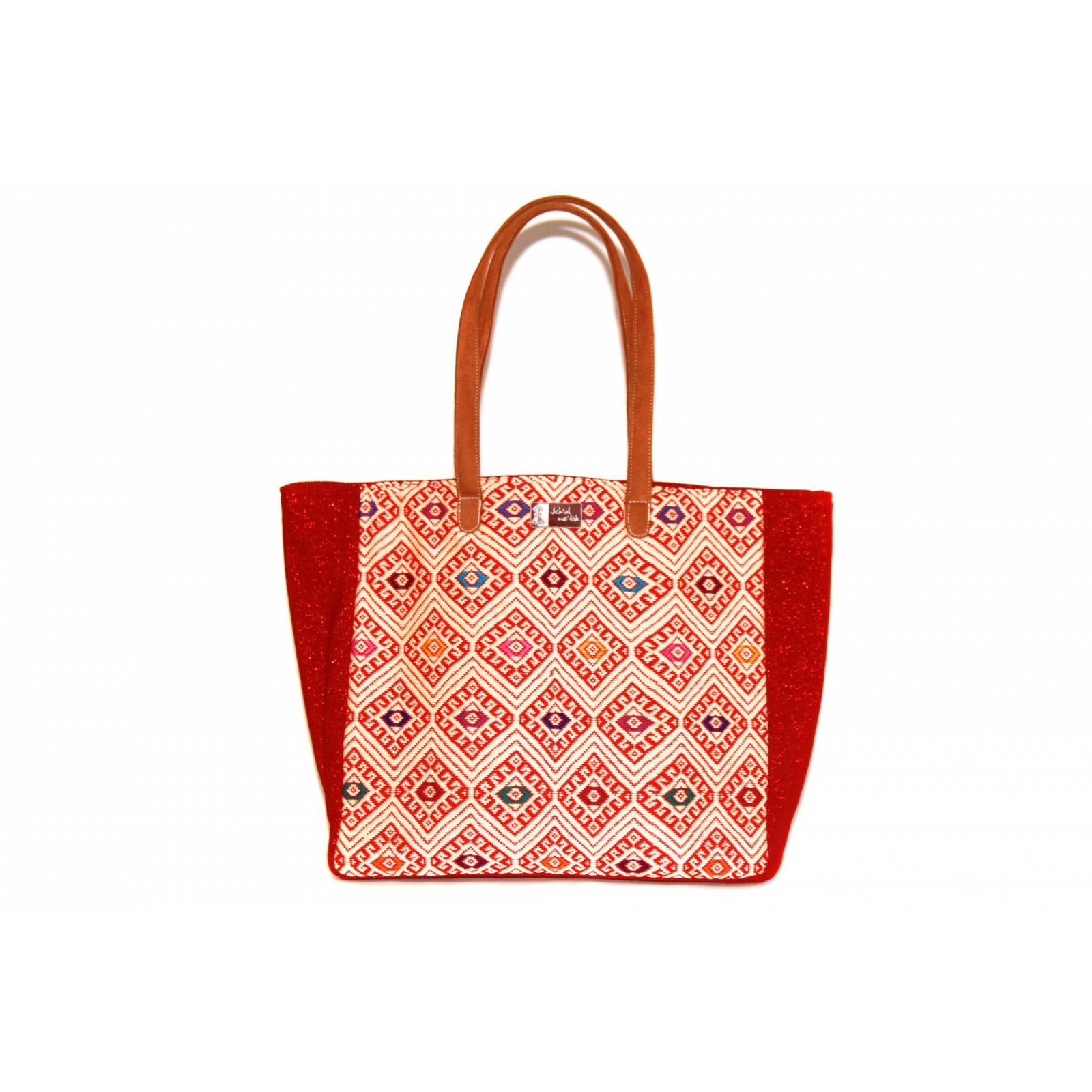 Bolsa De Diseñadora Mexicana Con Bordado Artesanal Chiapanenco Jchul metik Modelo Corazón Rombos