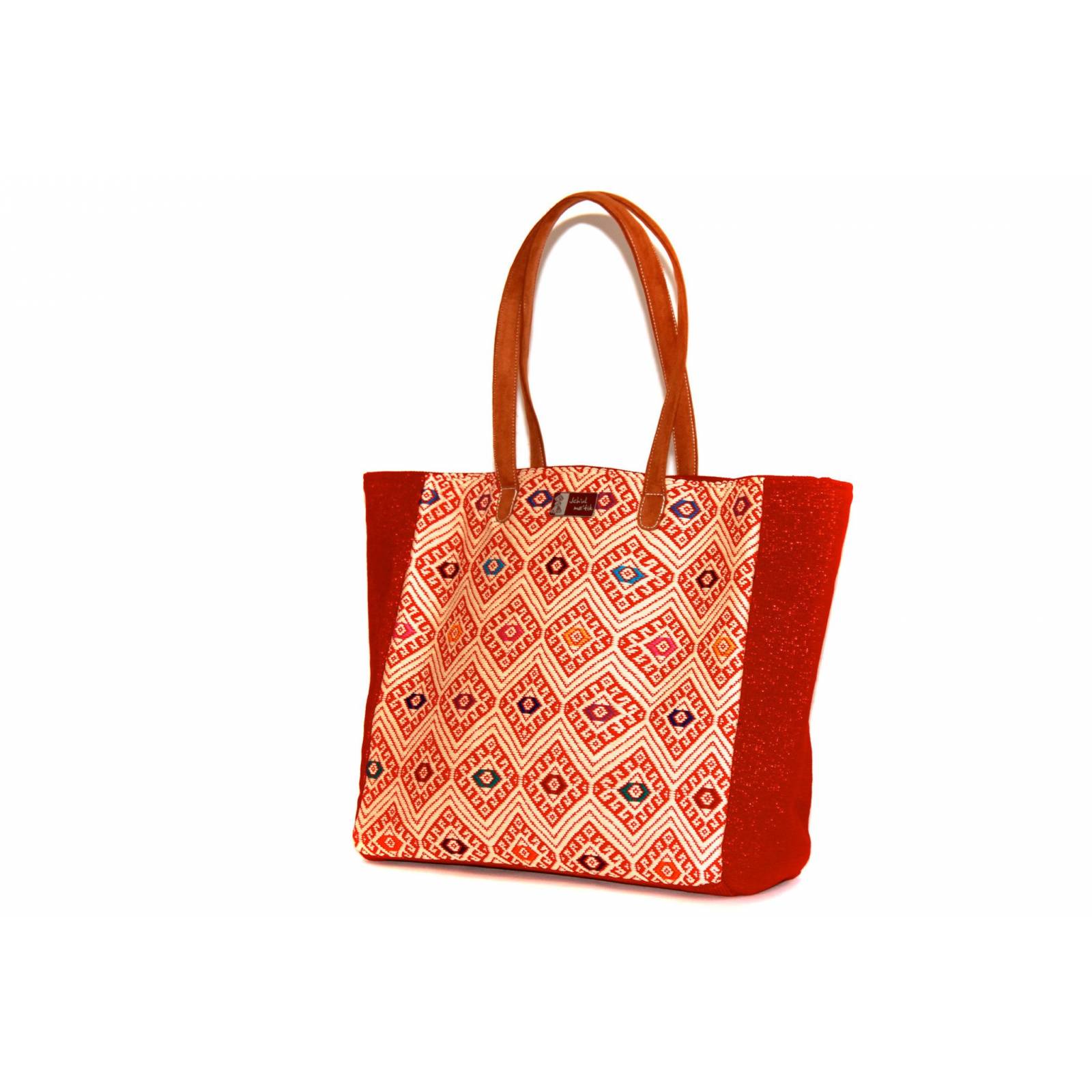 Bolsa De Diseñadora Mexicana Con Bordado Artesanal Chiapanenco Jchul metik Modelo Corazón Rombos