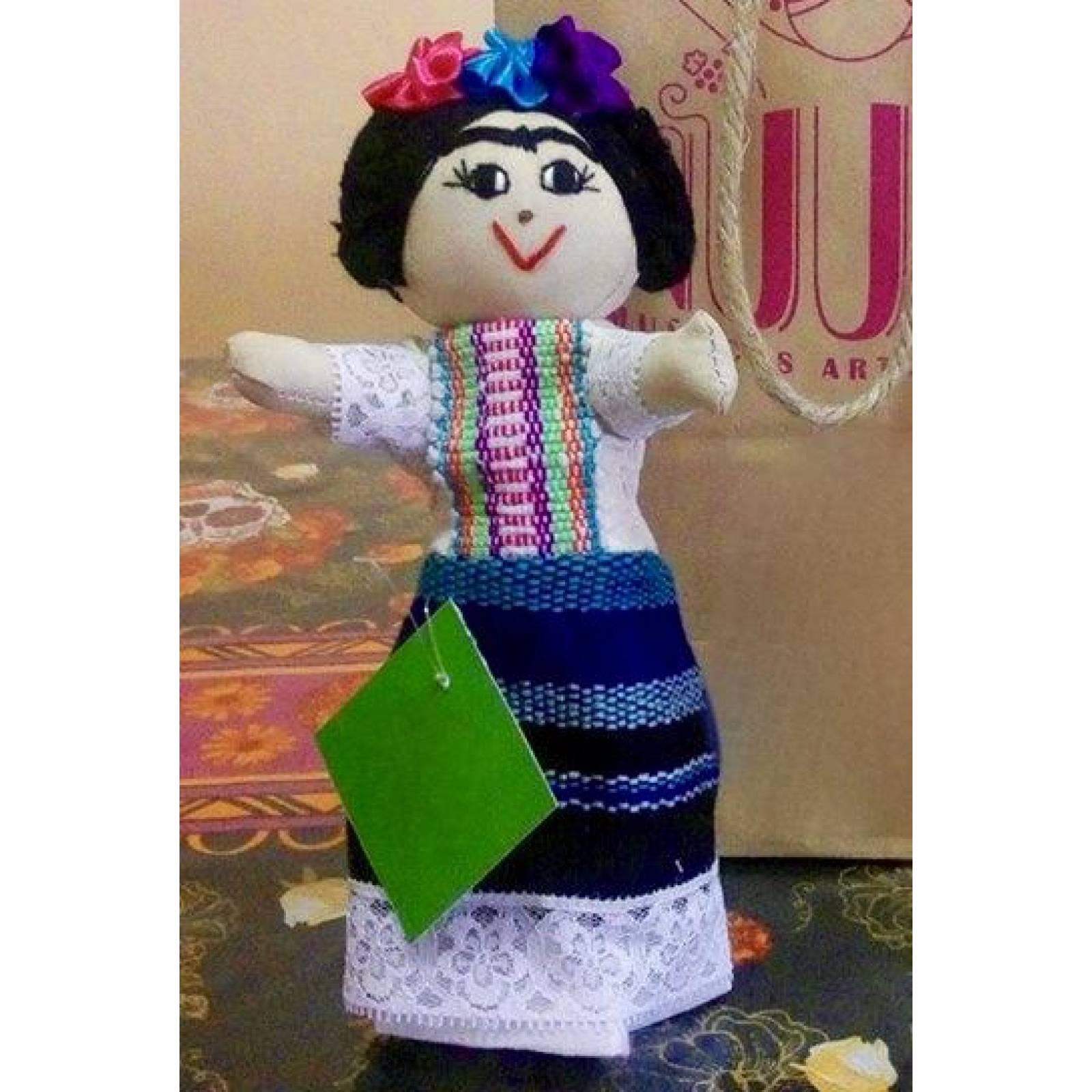 Muñeca Artesanal De Tela " Frida, Mujer Con Carácter"