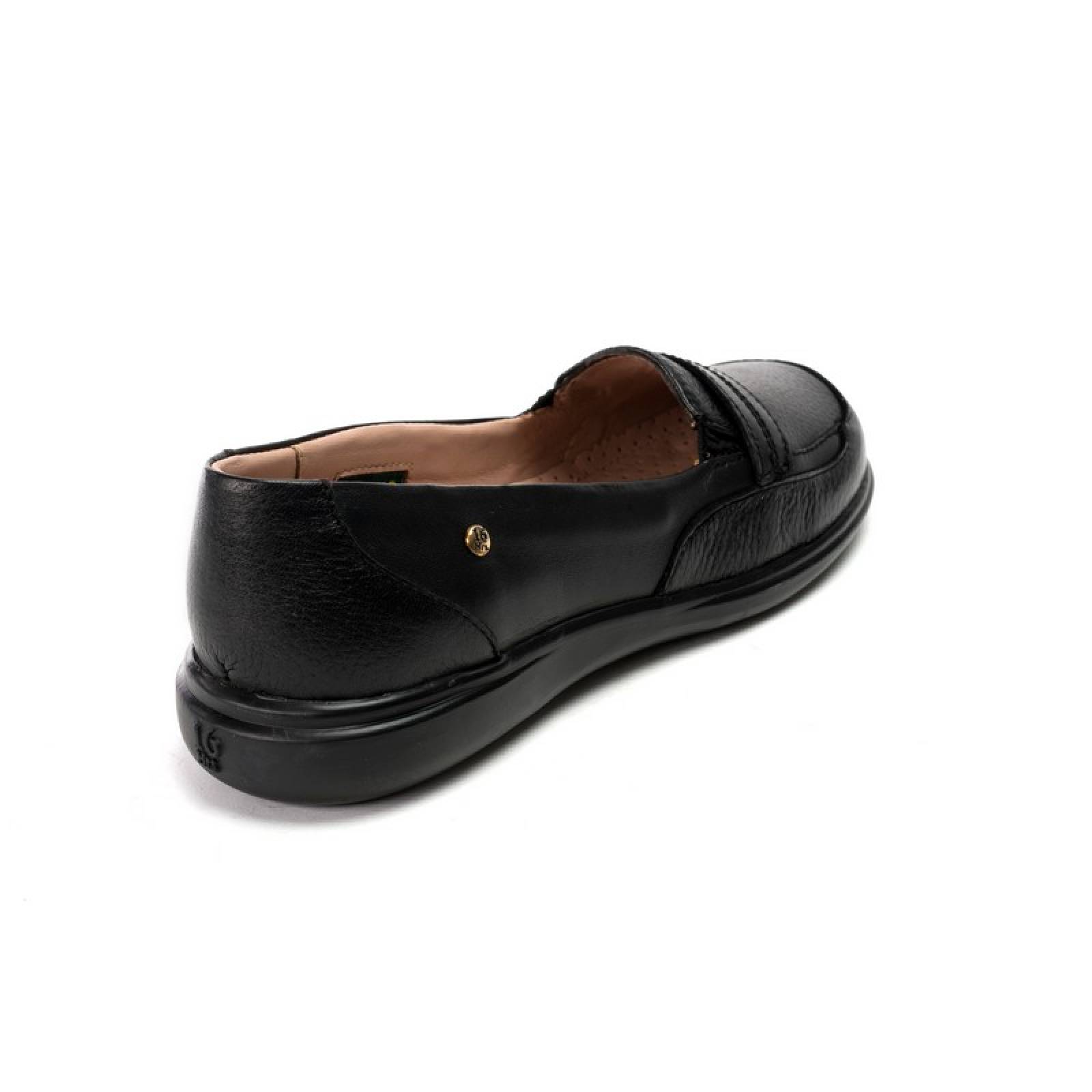 Jarking - Zapato Casual Negro Flexible con Elástico en el Empeine para Dama