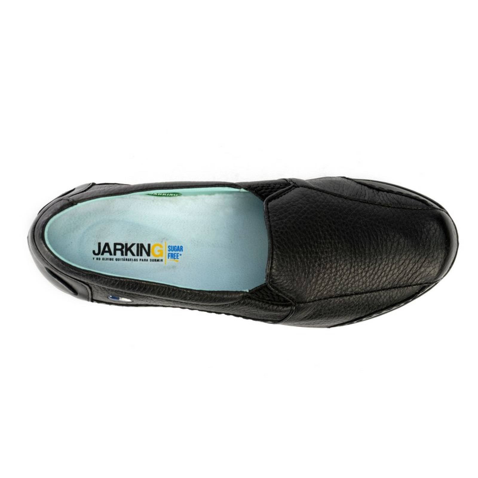 Jarking - Zapato Casual Negro con Detalles Elásticos y Tejido Artesanal con Amplitud Especial para Dama
