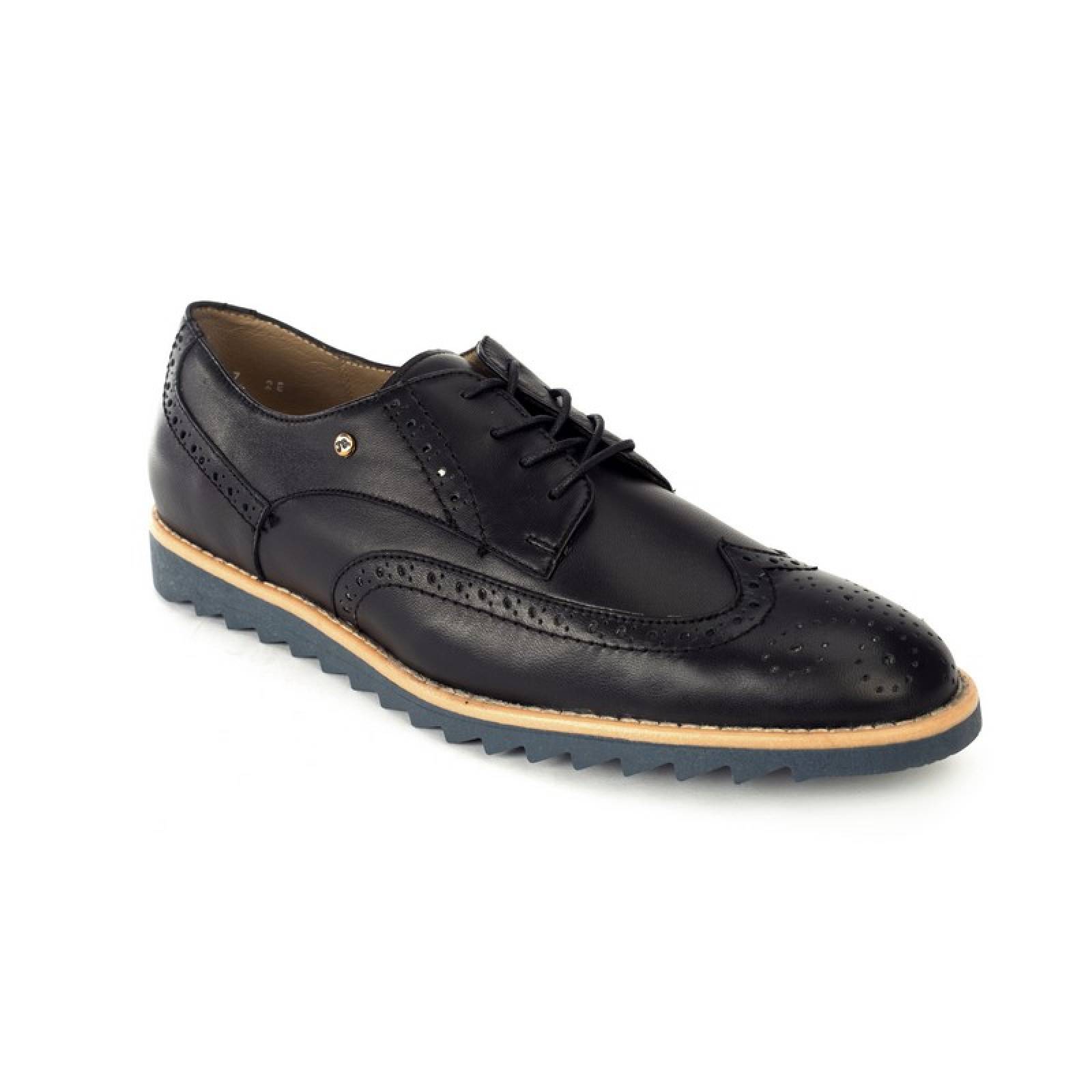 Jarking - Zapato Formal Negro Bostoniano con Puntera Perforada y ...