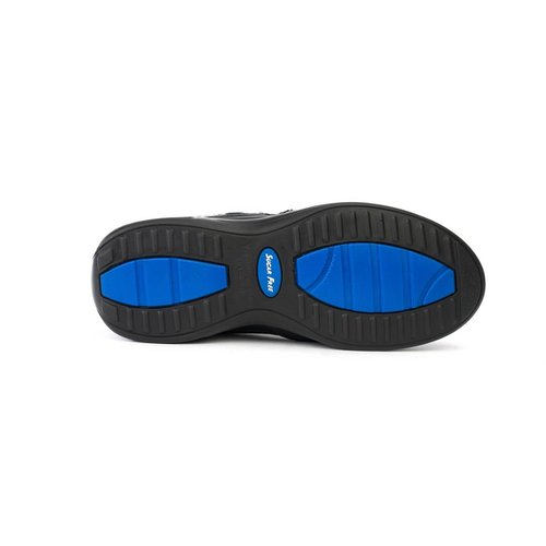 Jarking - Zapato Formal Negro de Suela con Cápsula de Amortiguación con Velcro y Amplitud Especial para Caballero