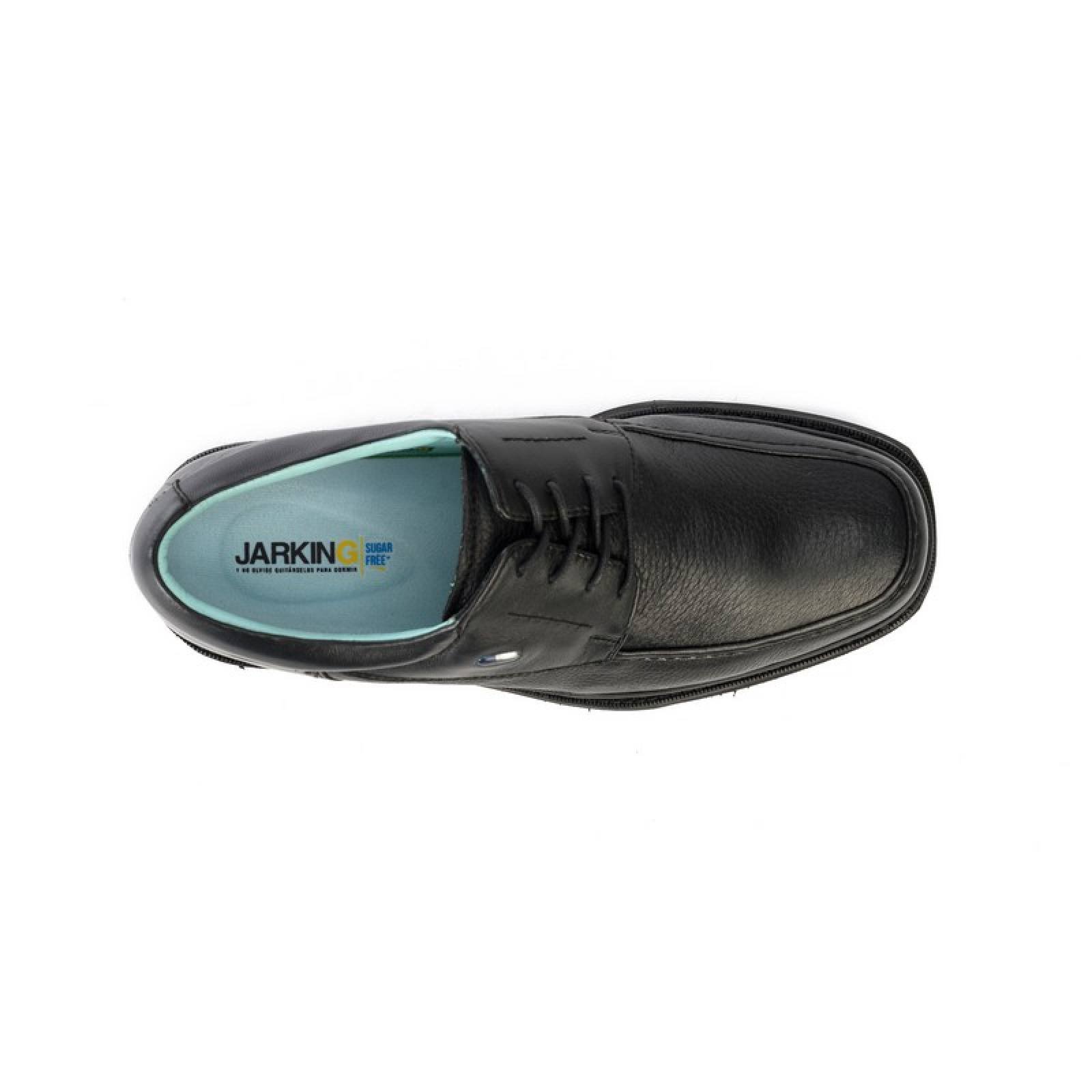 Jarking - Zapato Formal Negro con Ajuste de Agujetas y Amplitud Especial para Caballero