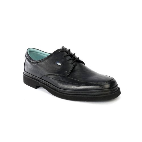 Jarking - Zapato Formal Negro con Detalles de Perforado y Amplitud Especial para Caballero