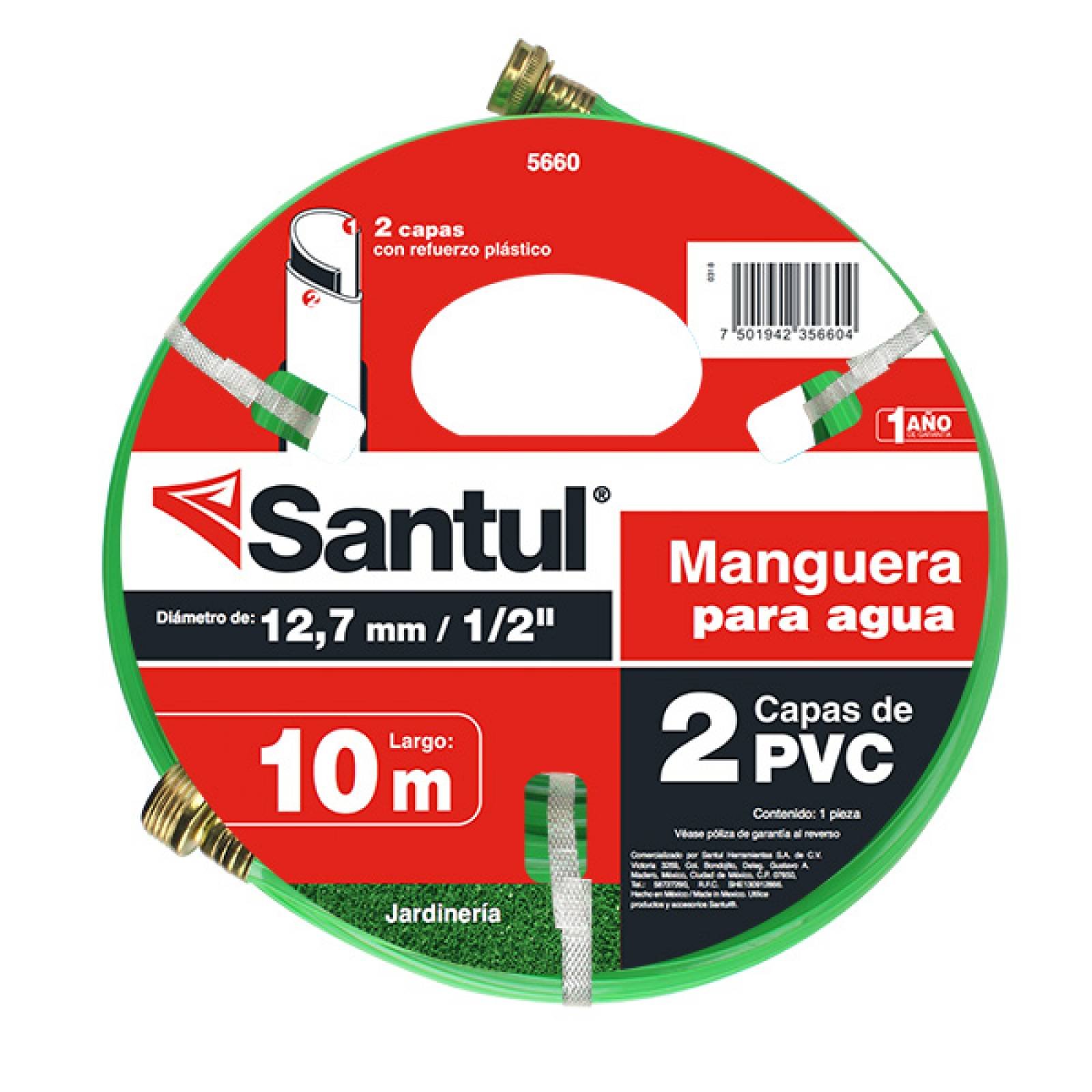 Manguera 2 capas PVC 10m 1/2" Santul 5660